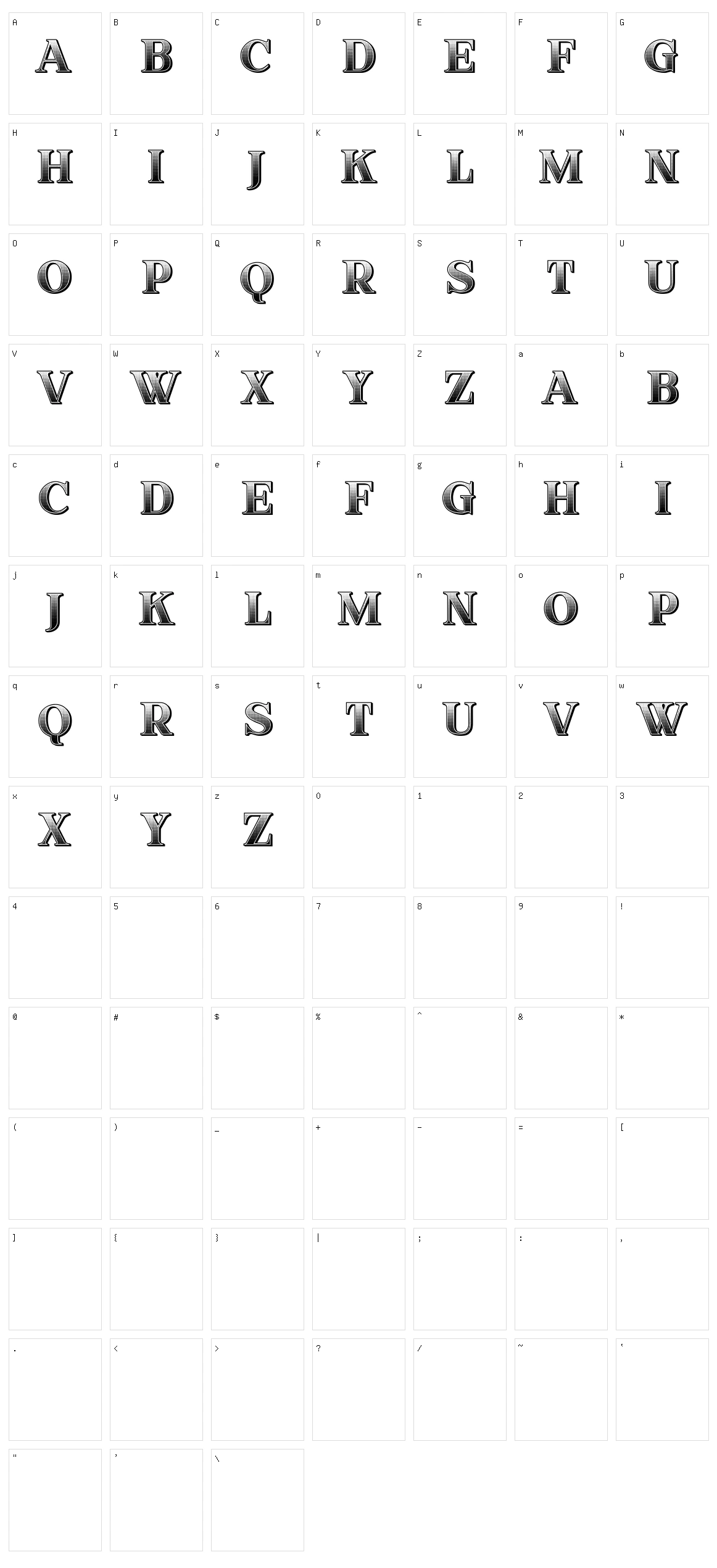 Bull Character Set