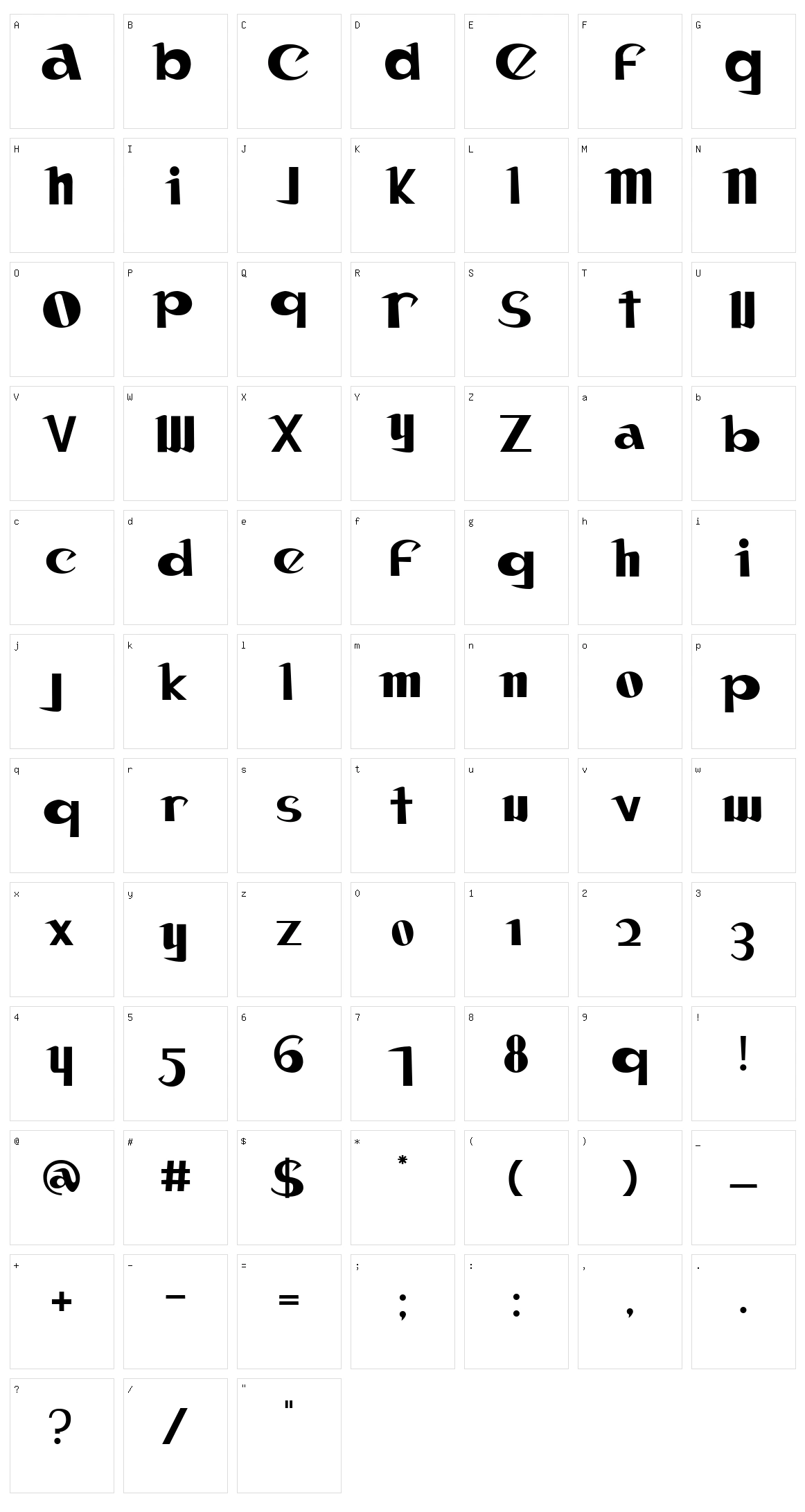 Canon Character Set