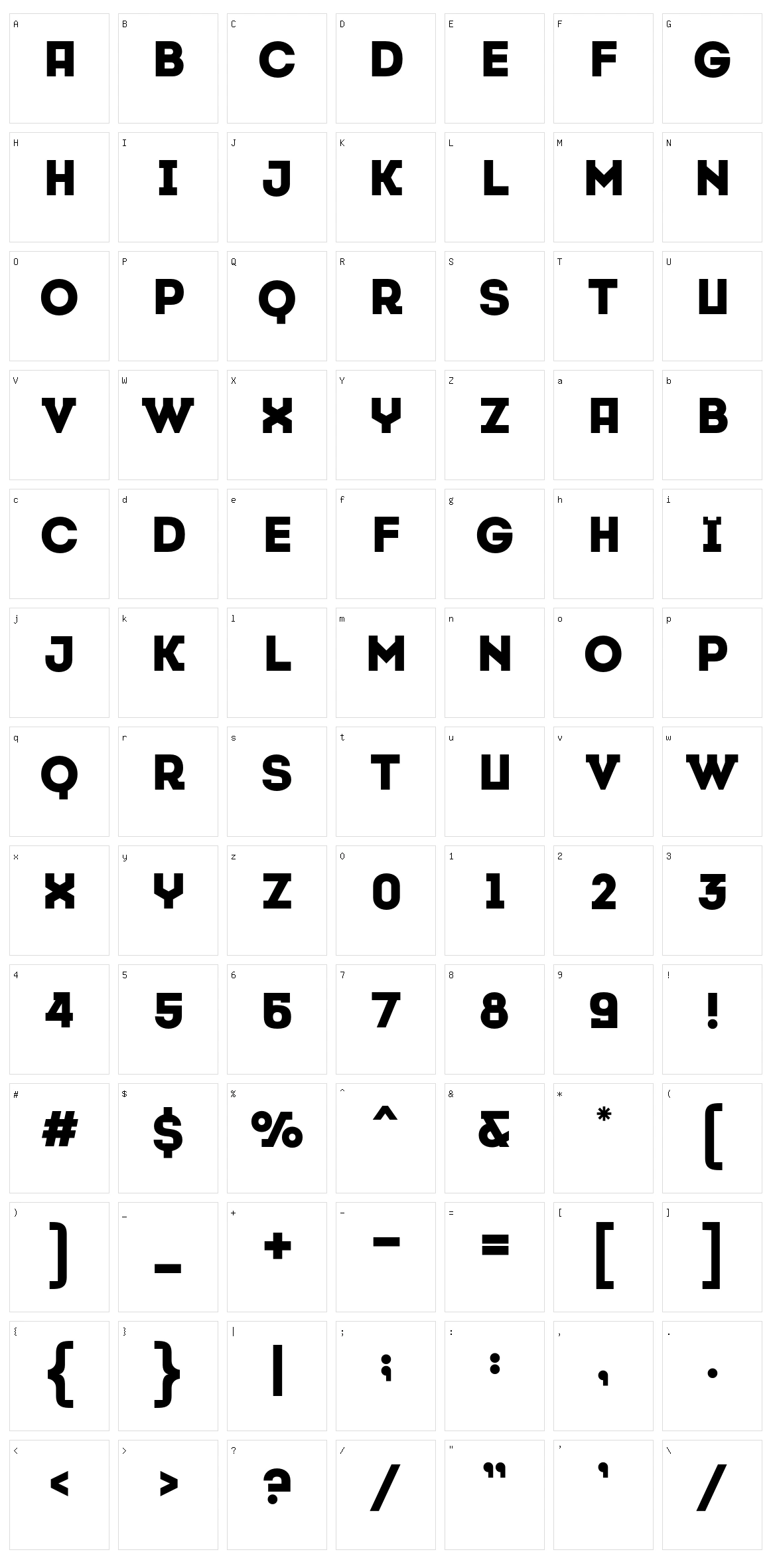 Cansiparane Character Set