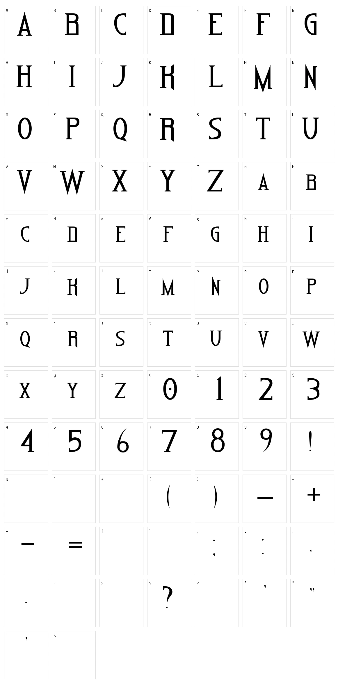Capitel Gothick Character Set