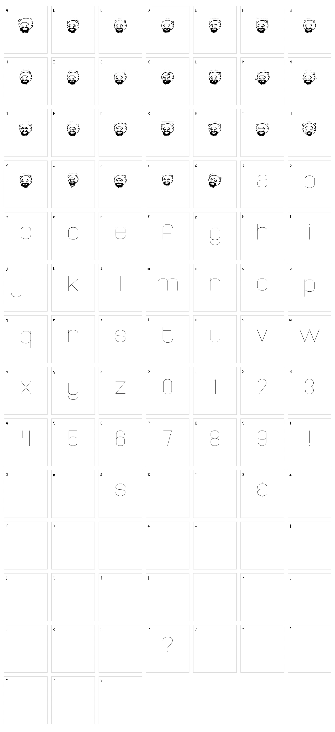 Catman Character Set