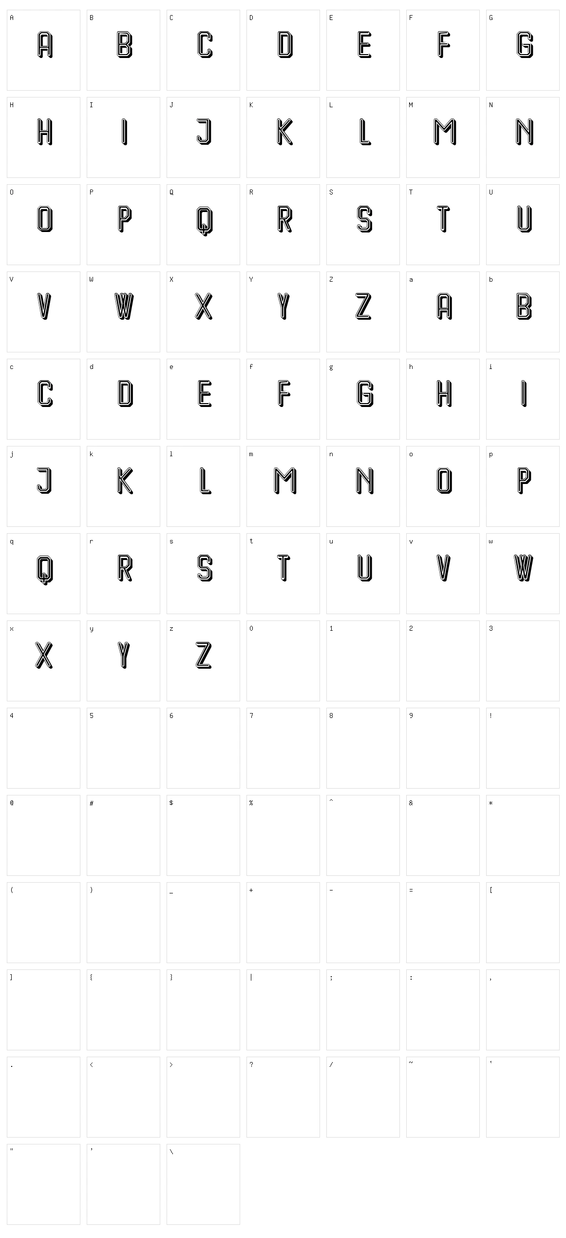 Change Without Notice Character Set