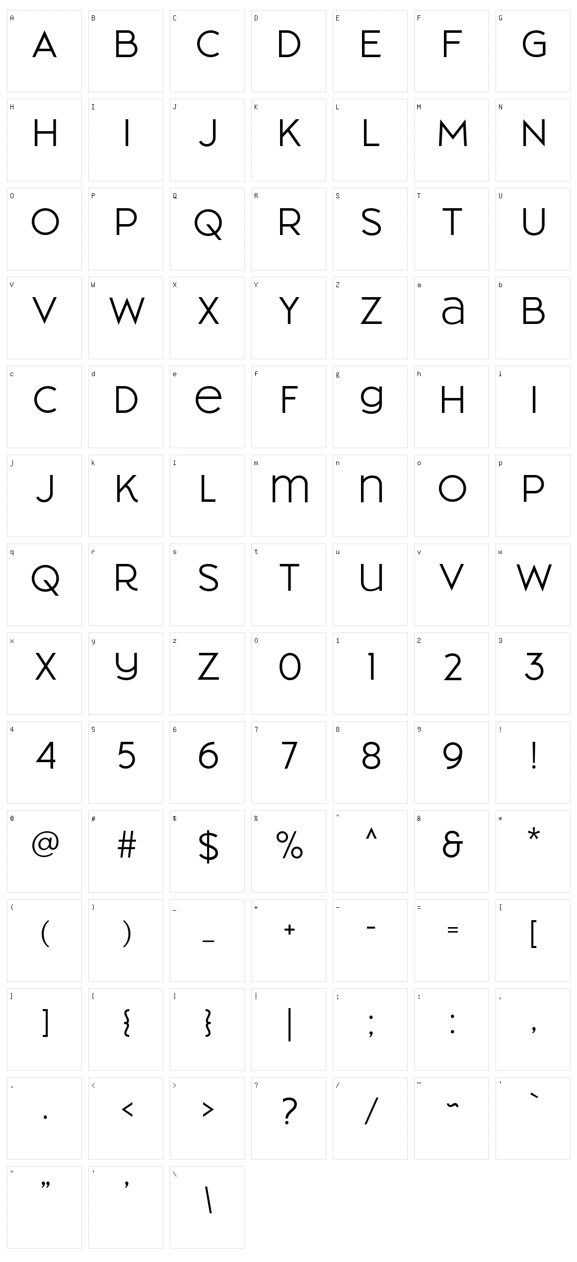 Cherione Character Set