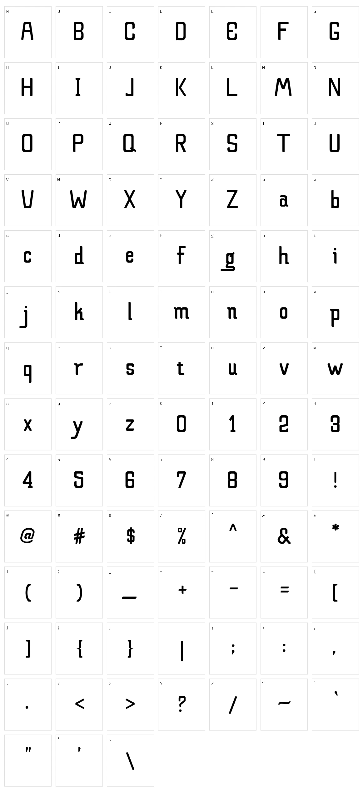 Claretta Character Set