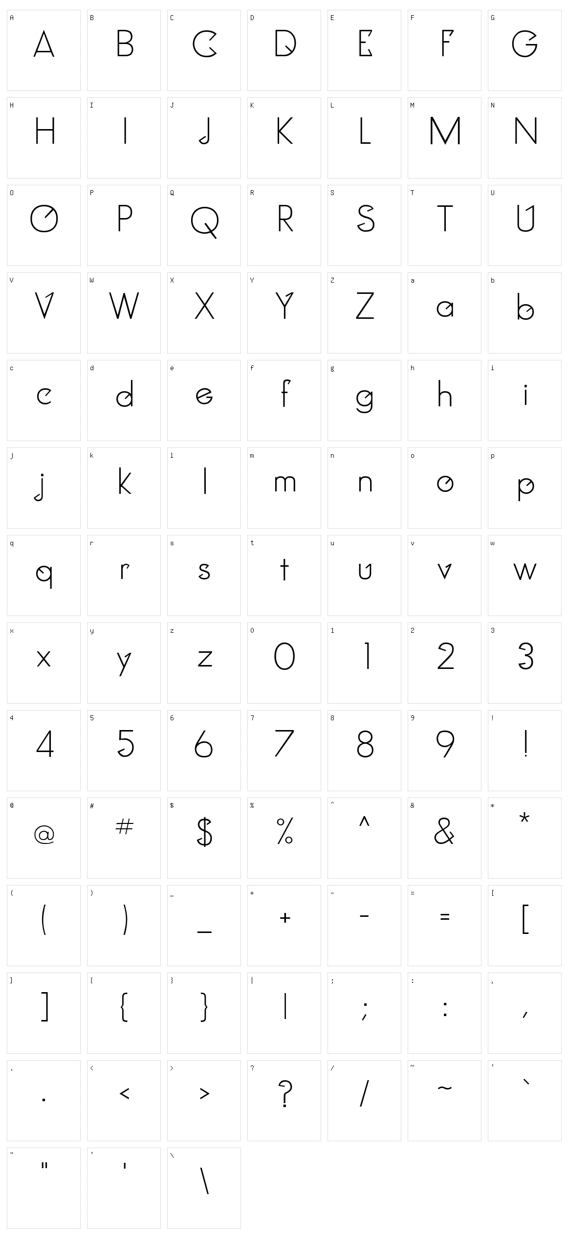 Clocker Character Set