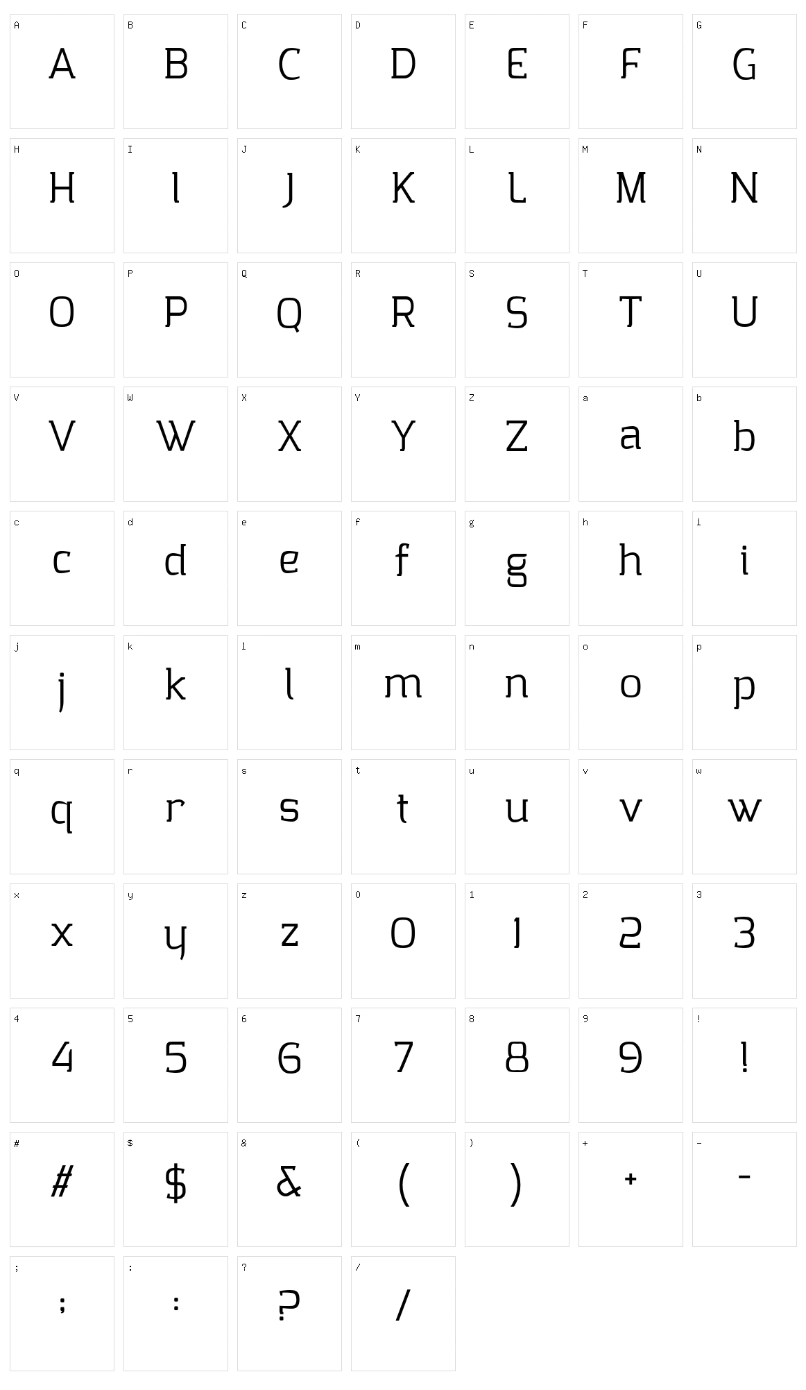 Collazio Character Set