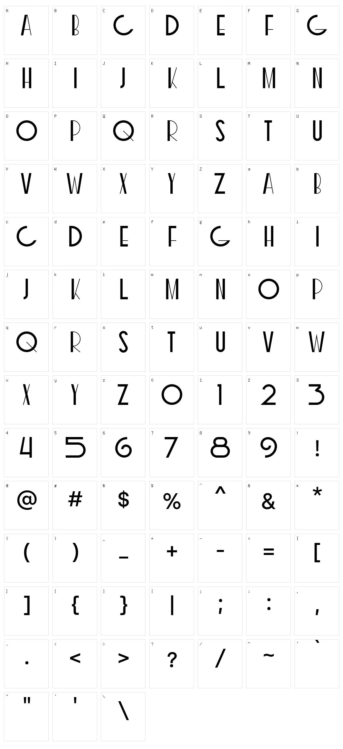 Coxxon Character Set