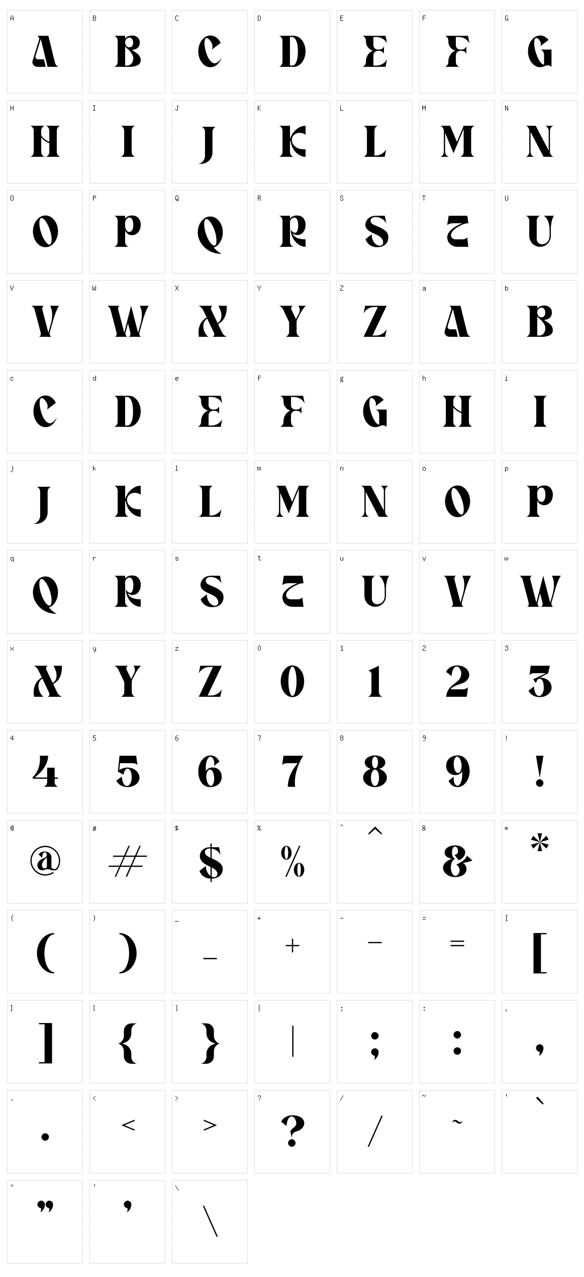 Crasey Character Set