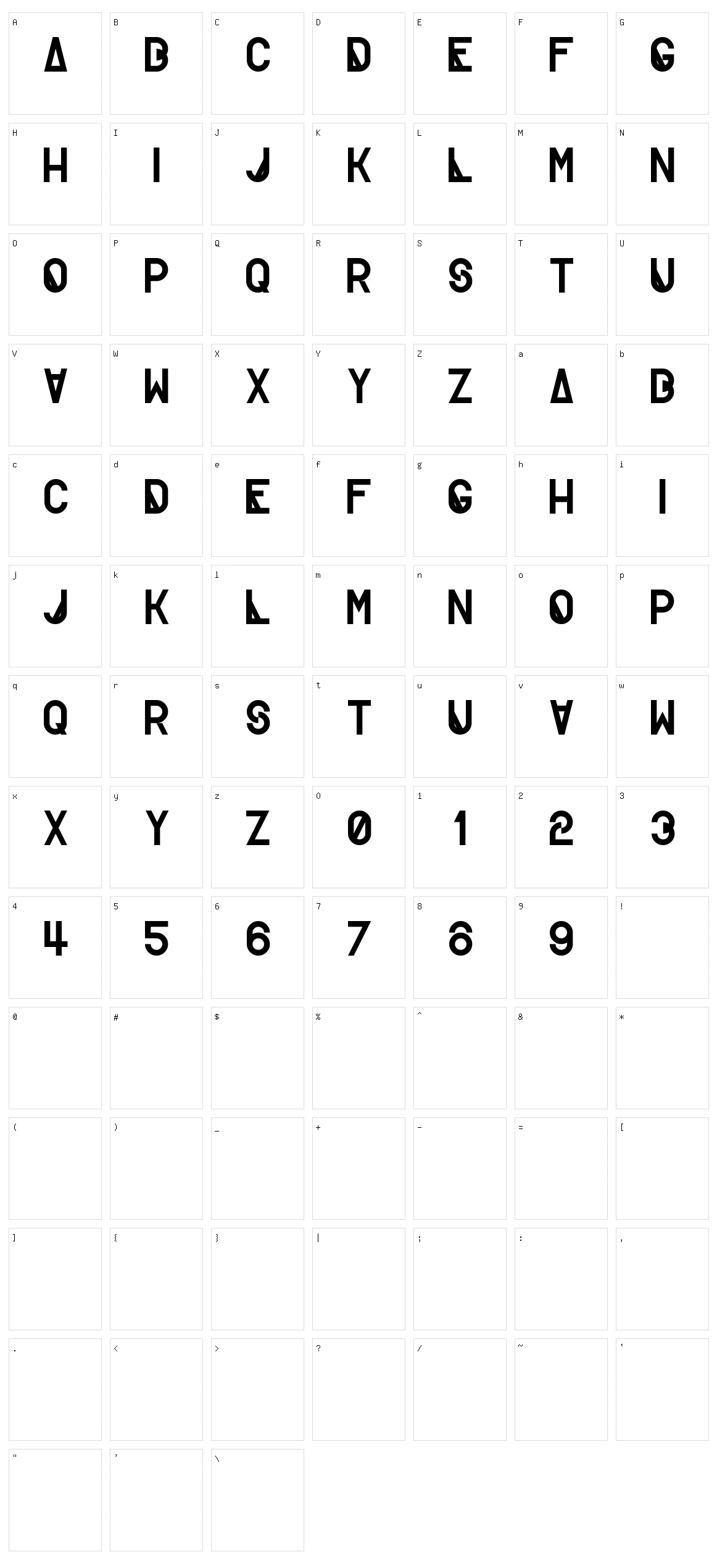 Creatif Character Set