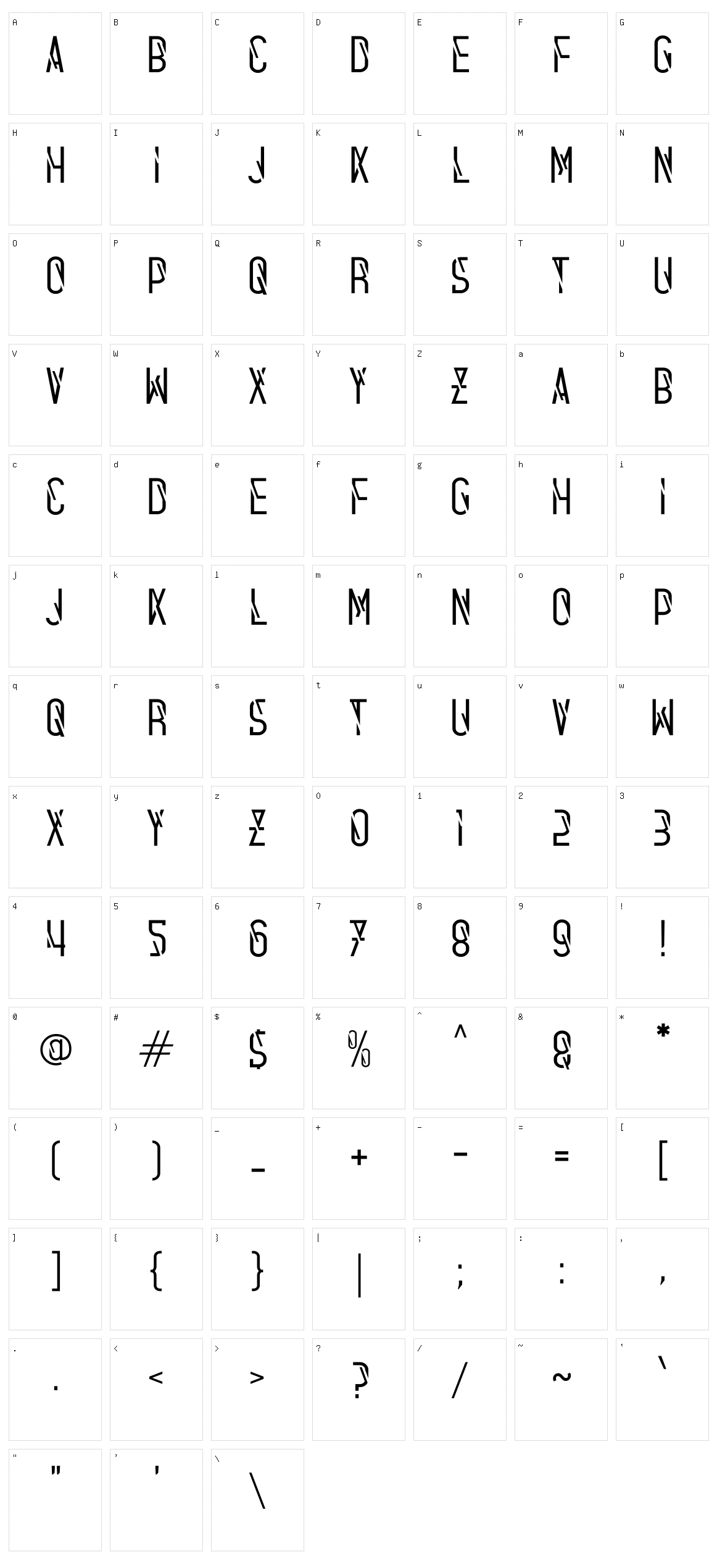 d Dialien Character Set