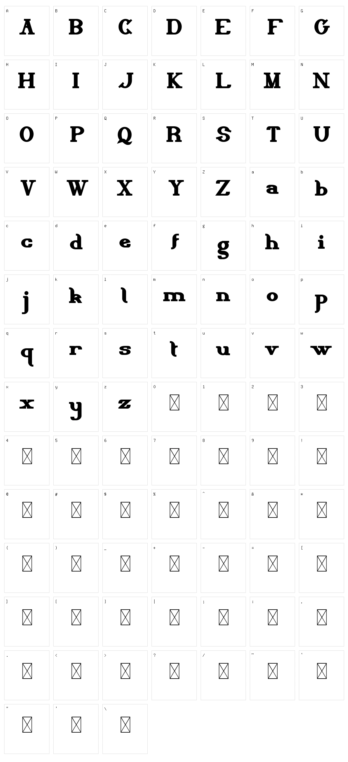 Delith Character Set