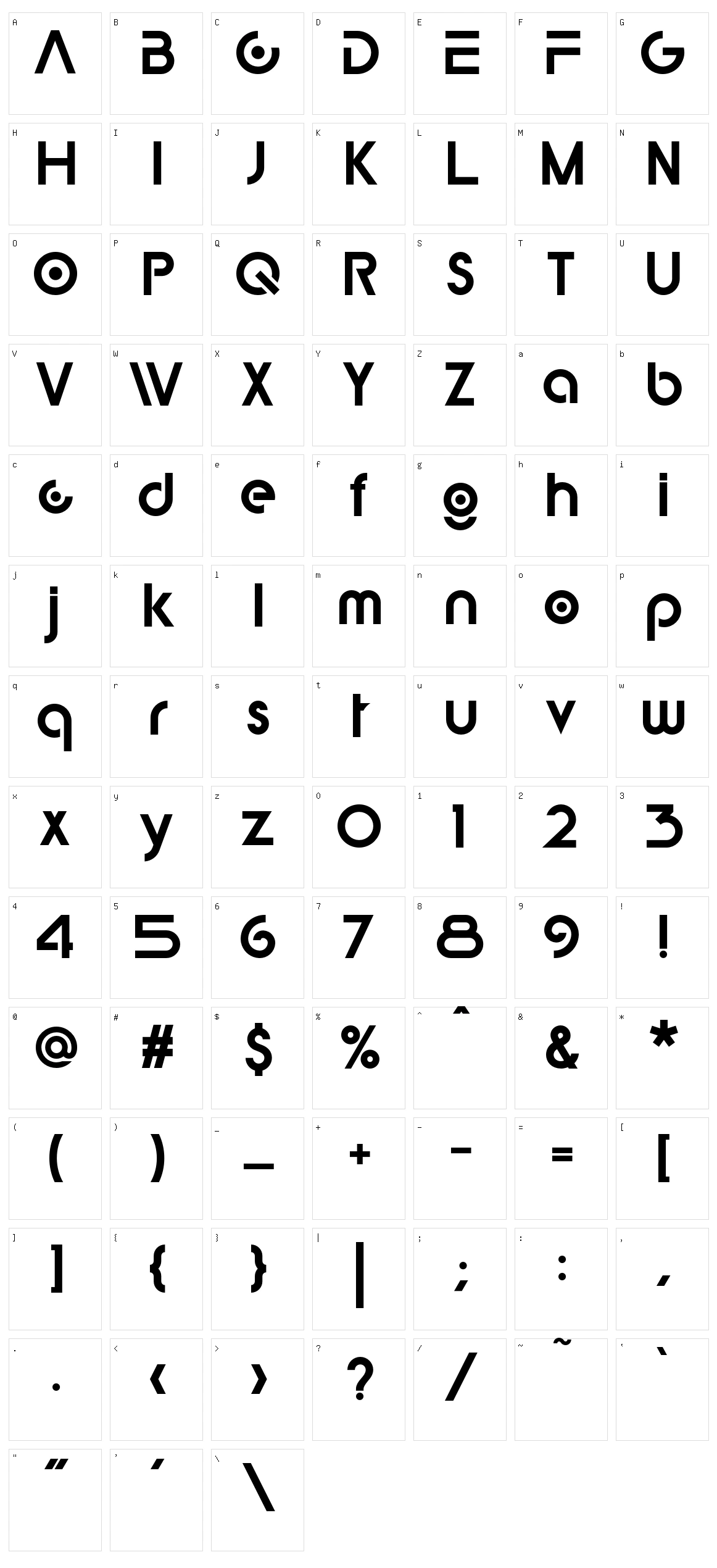 Digital Geometric Character Set