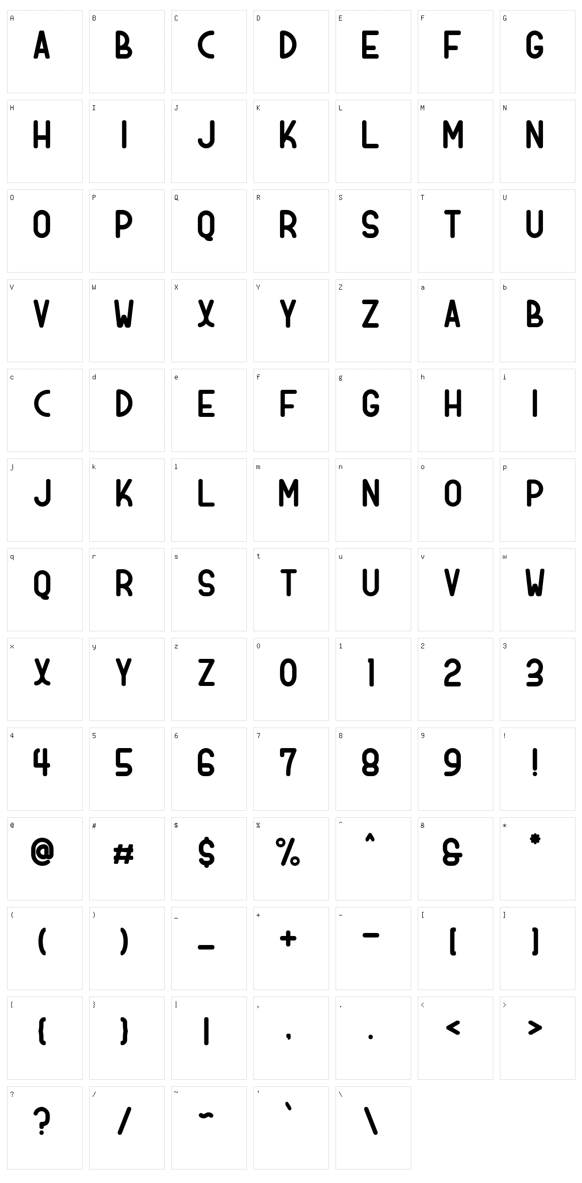 Dologan Character Set