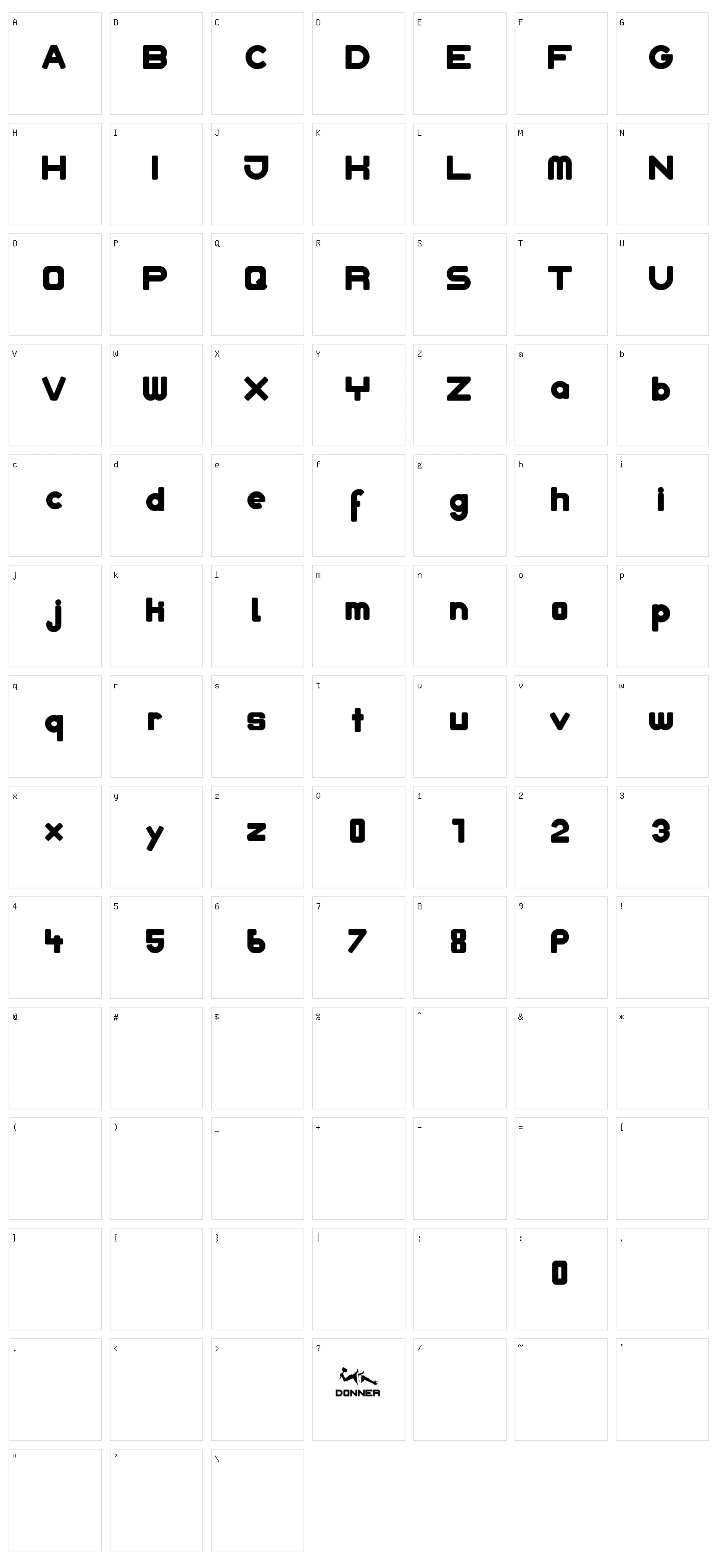 Donner Character Set