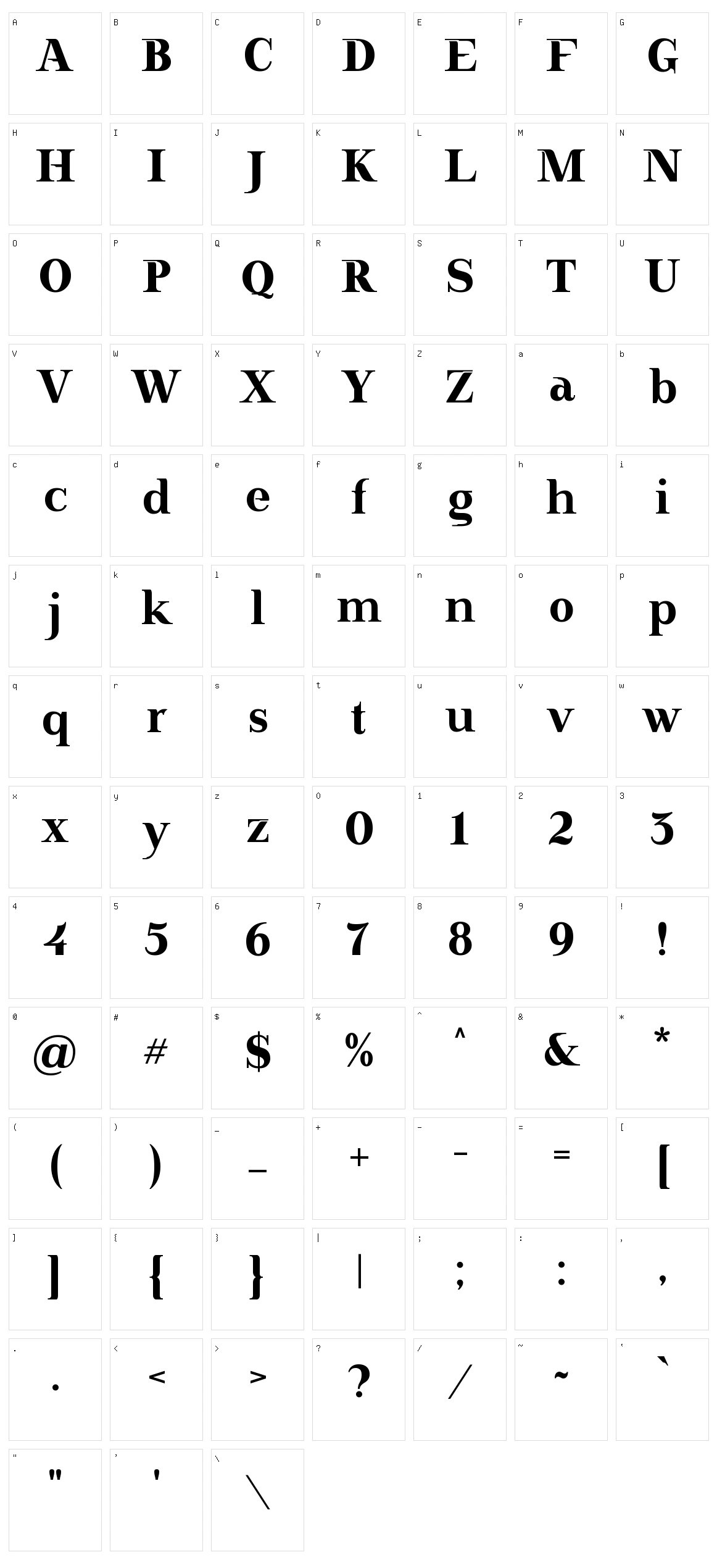 Doriel Character Set