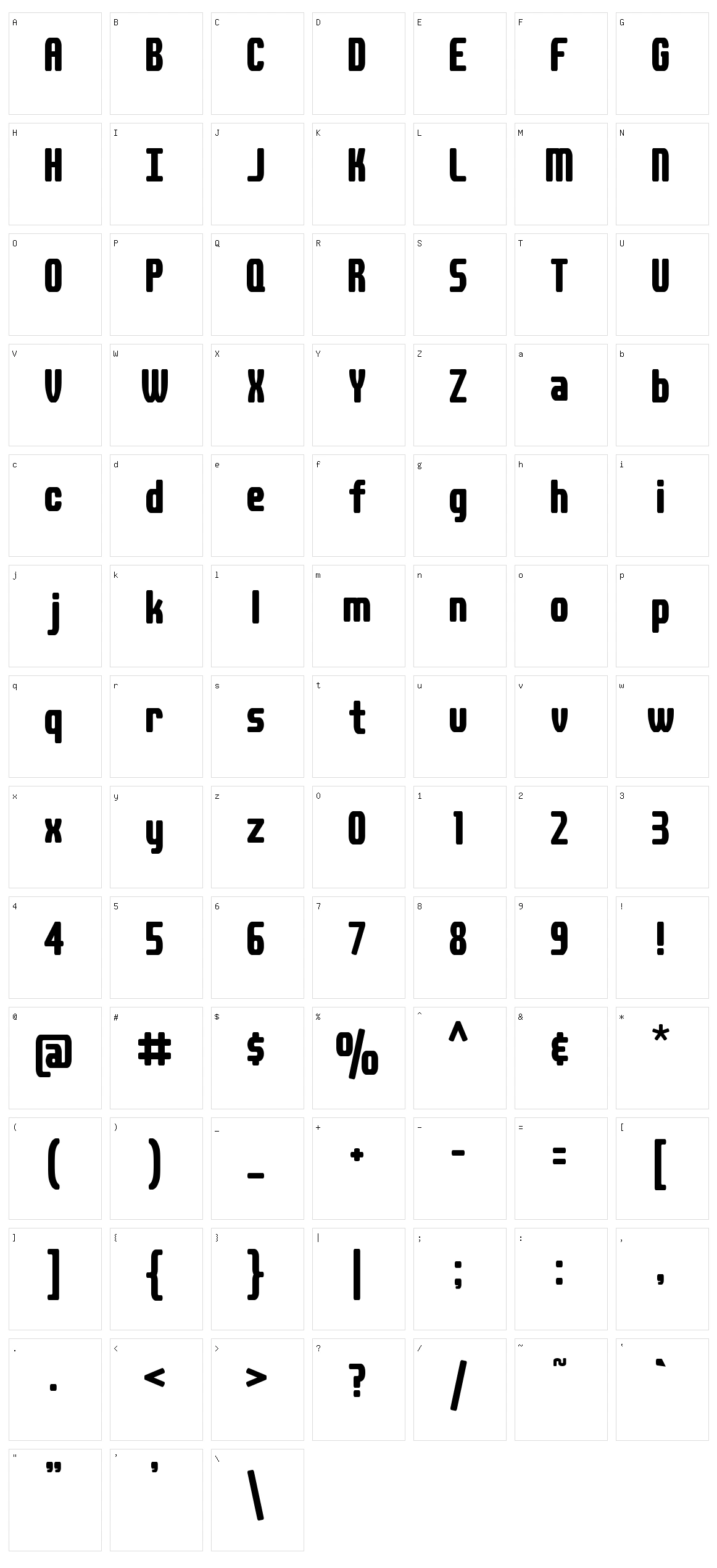 Dsplaid Character Set
