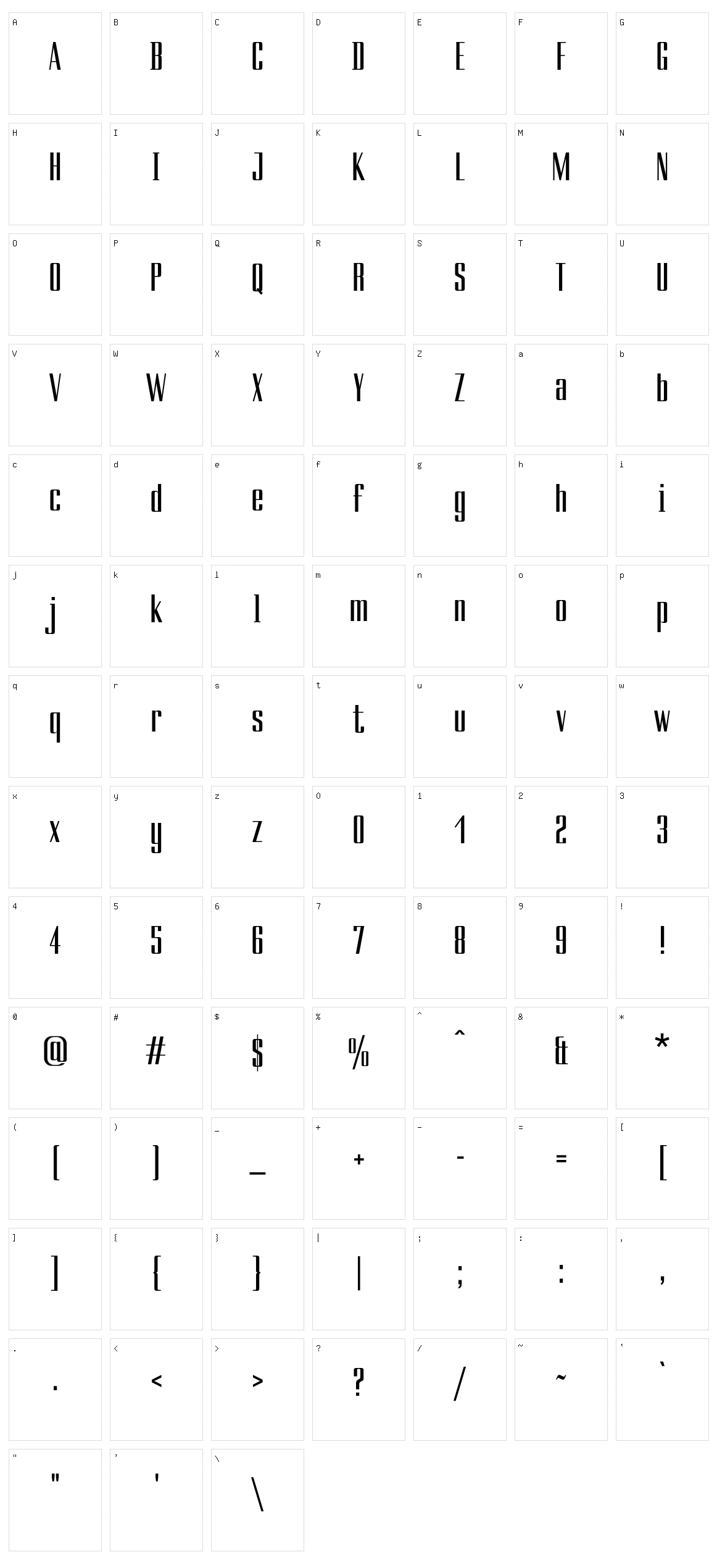 Ducados Character Set
