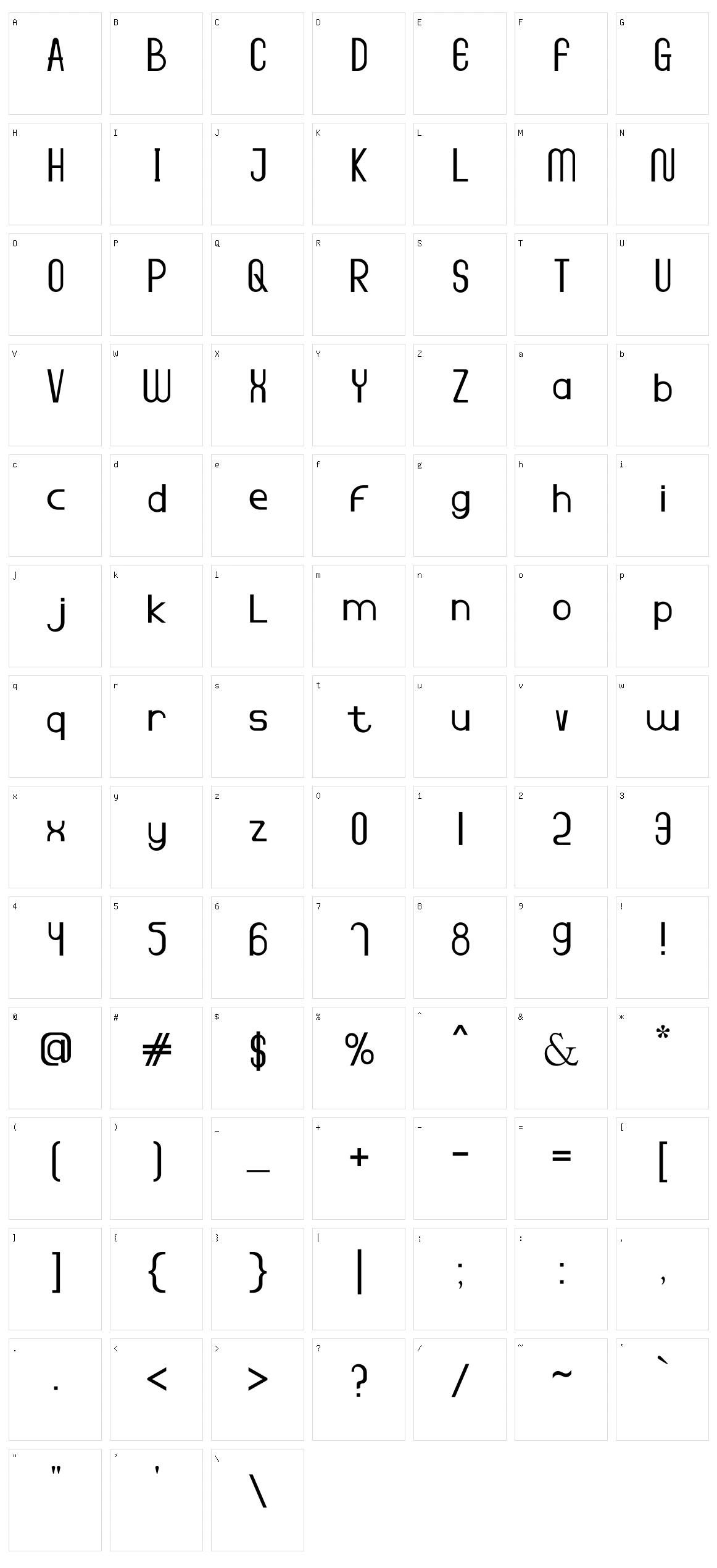 Dunchan Character Set