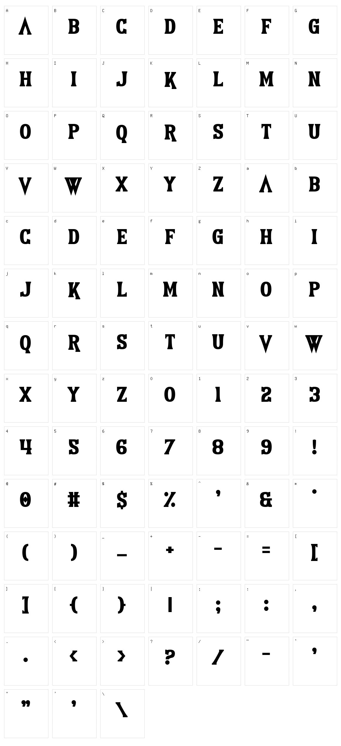 Earthshattering Character Set