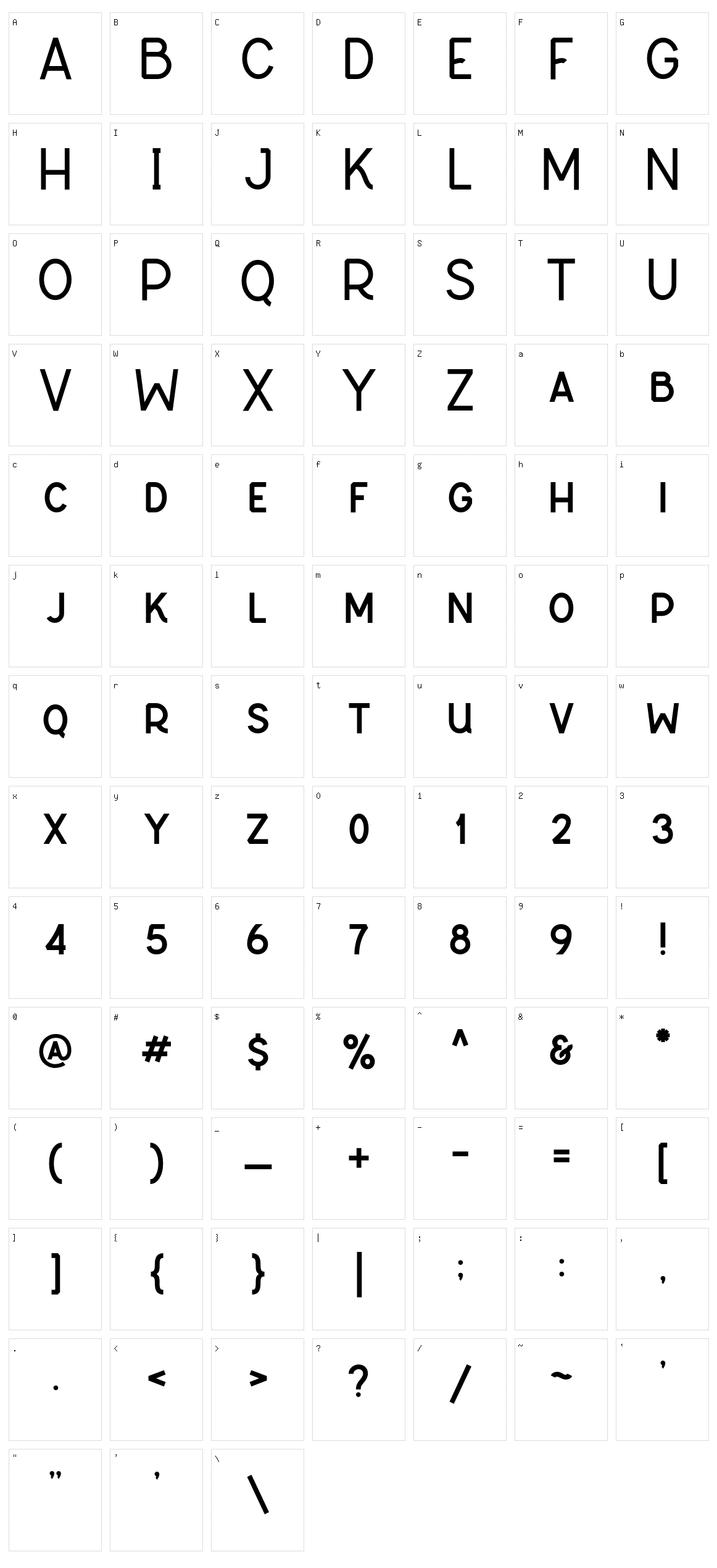 Erabura Character Set