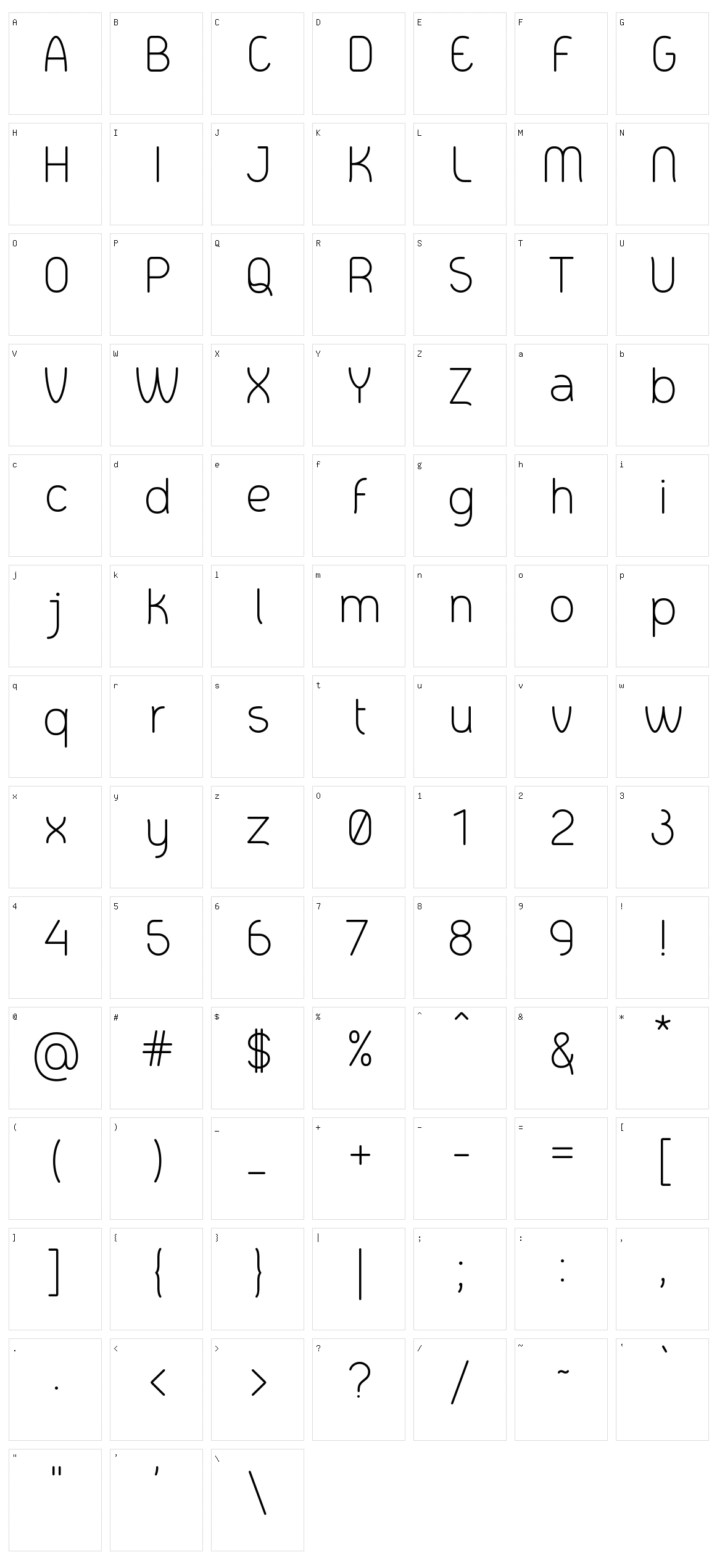 Eri Serif Character Set