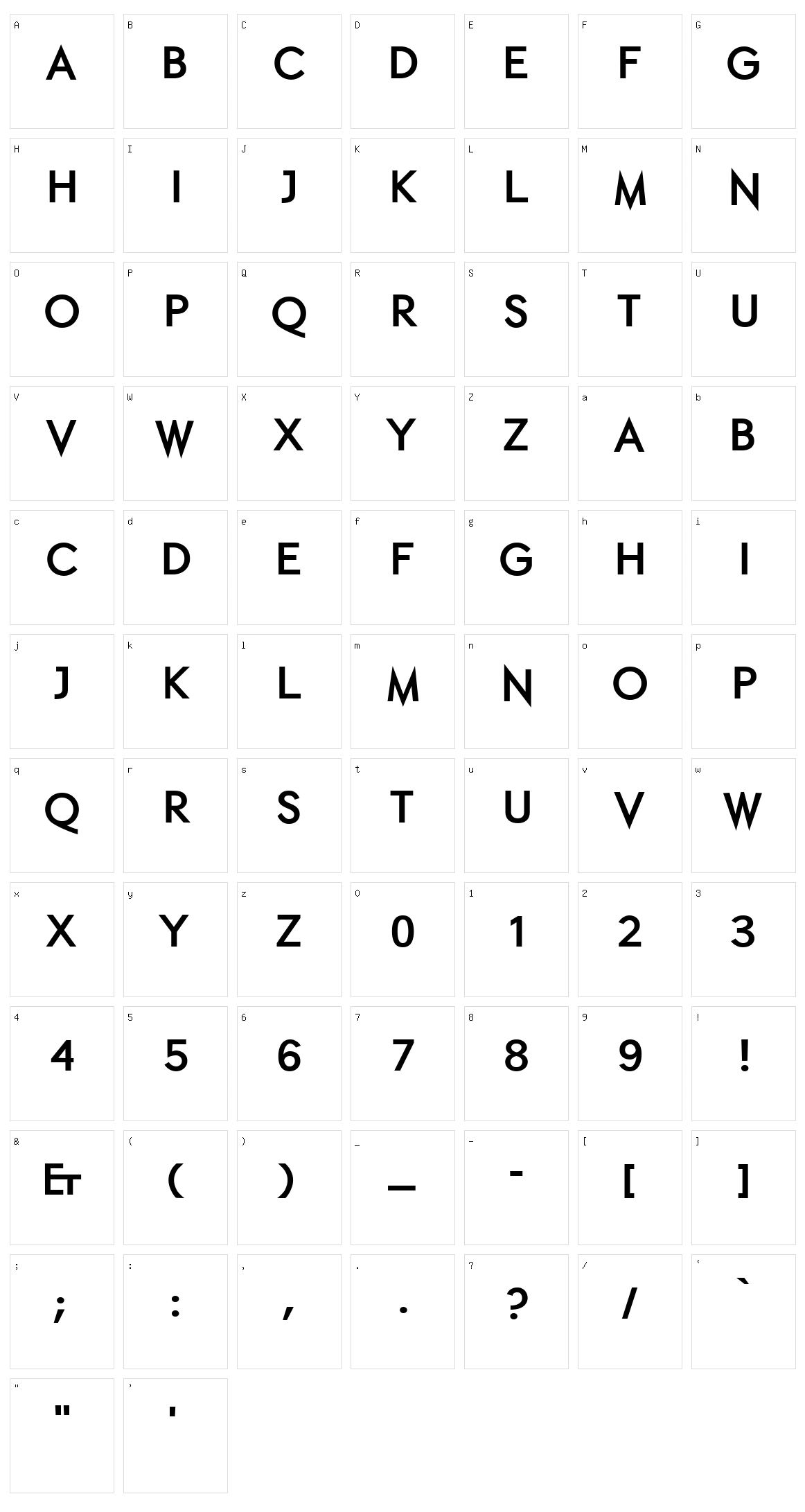 Ethon Character Set