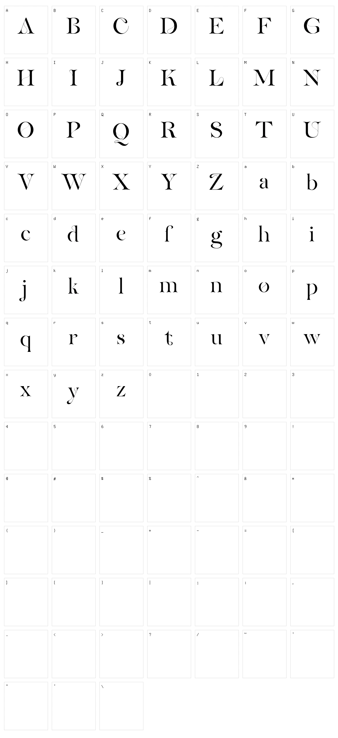 Eunoia Character Set