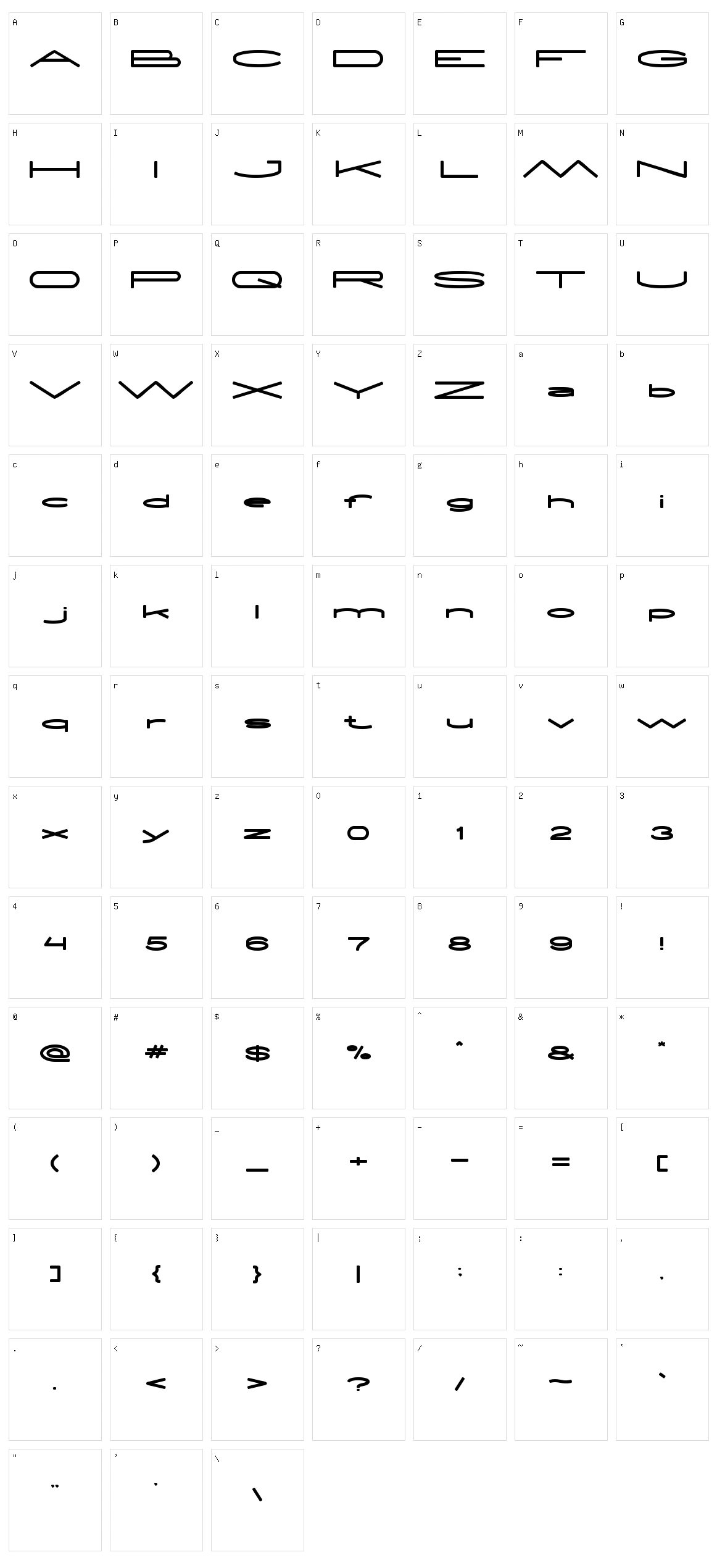 Extra Large Character Set