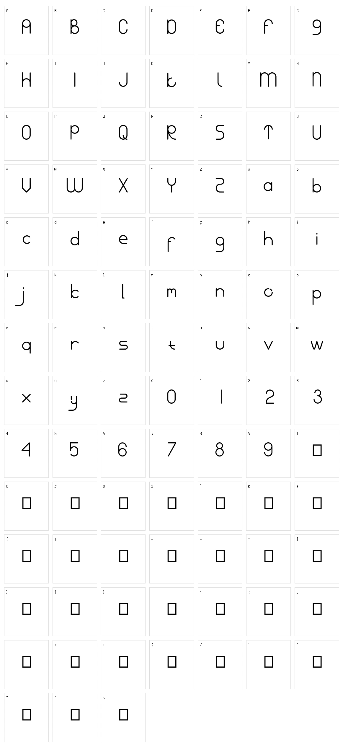 Fabrica Character Set