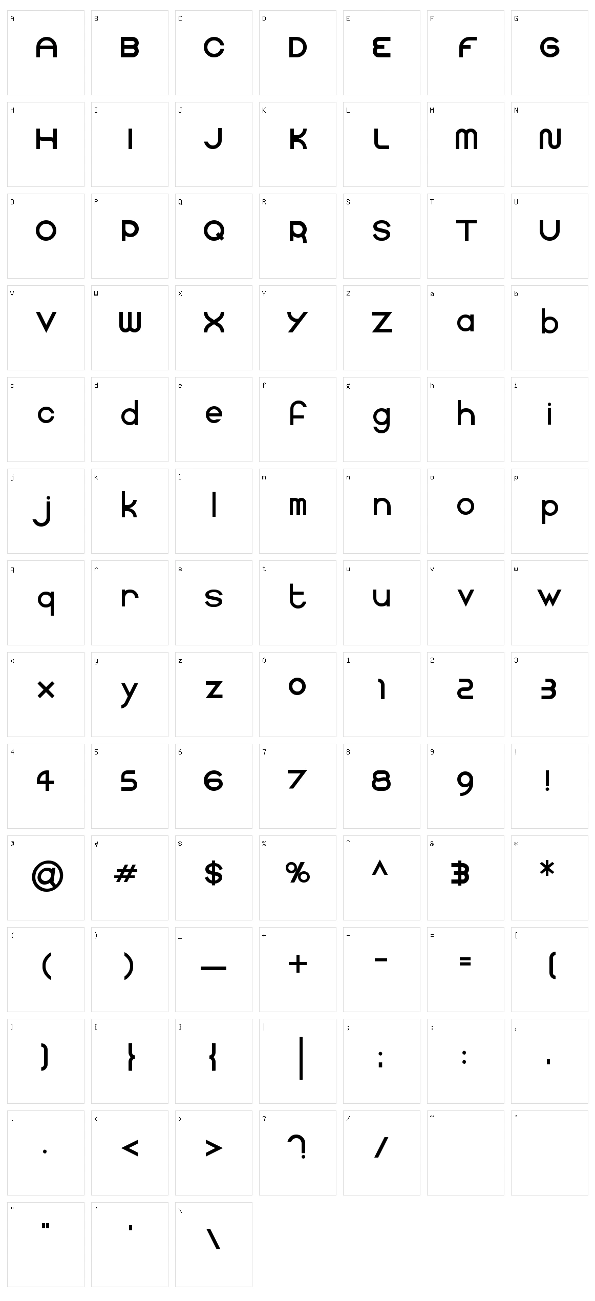 Faucet Character Set