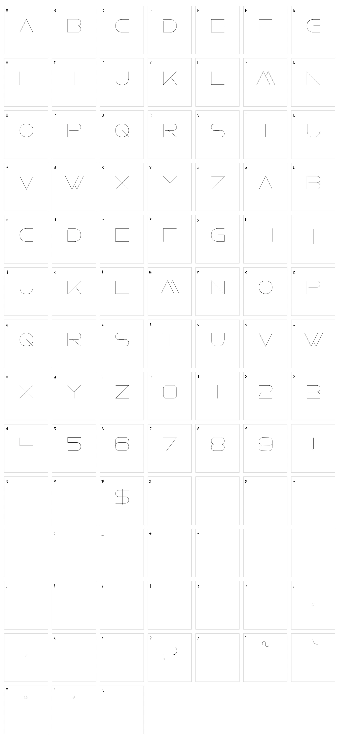 Faxine Sky Character Set