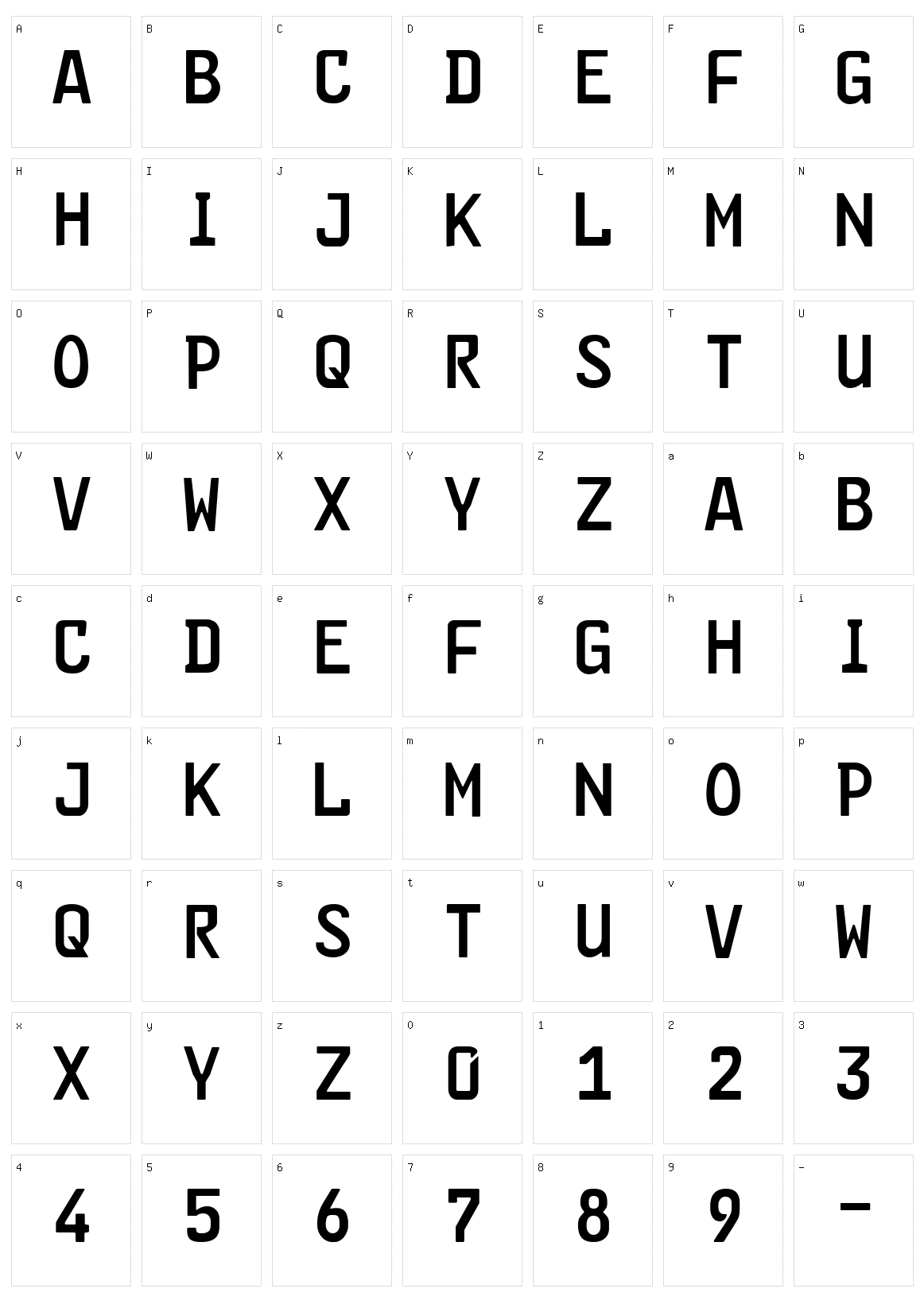 FE-Font Character Set