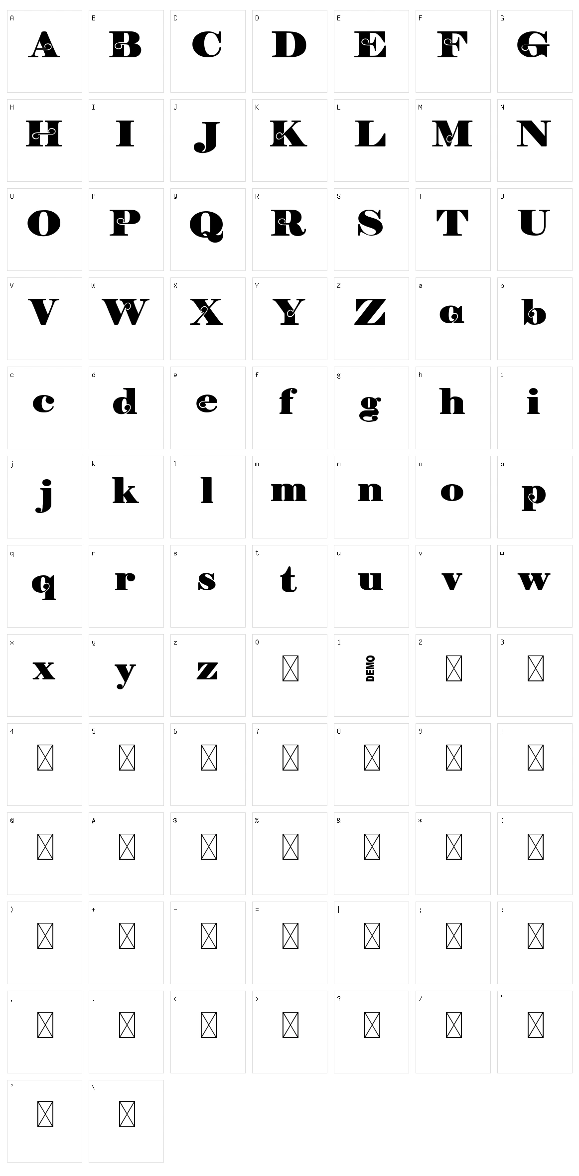 Feba Character Set