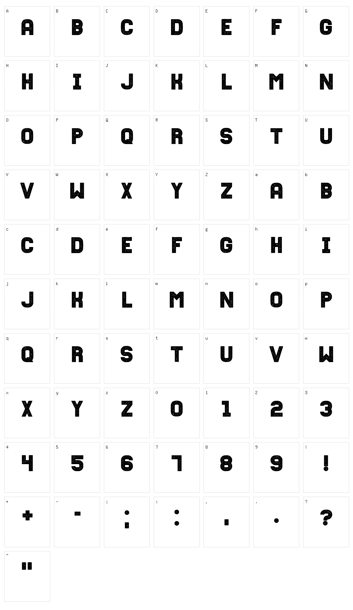Fixation Character Set