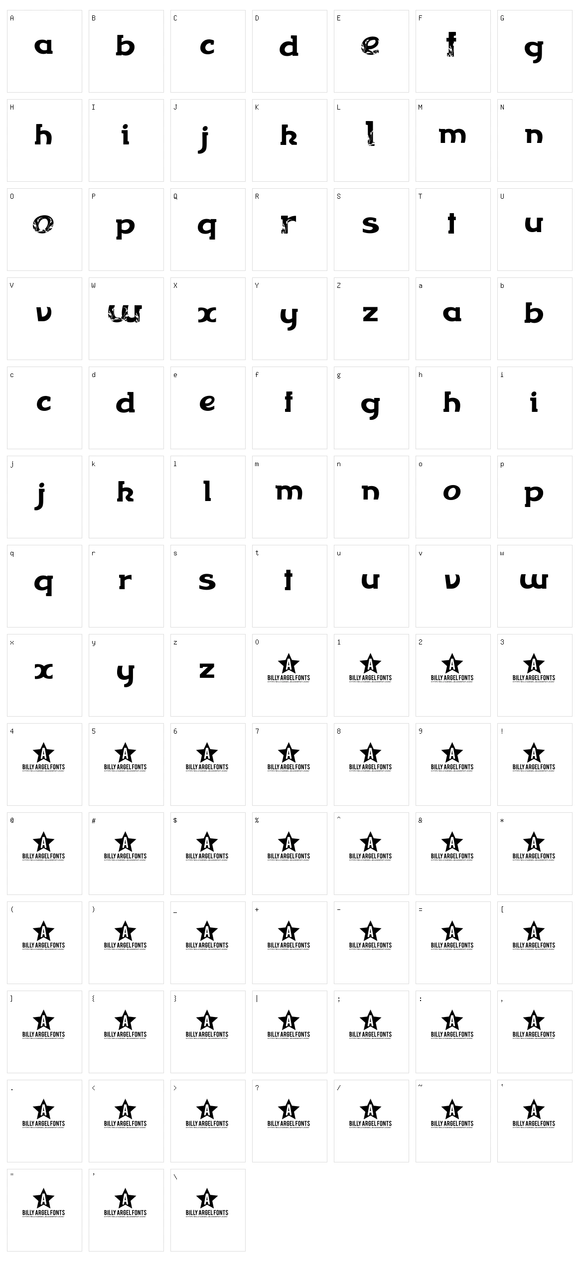 Flowerflow Character Set