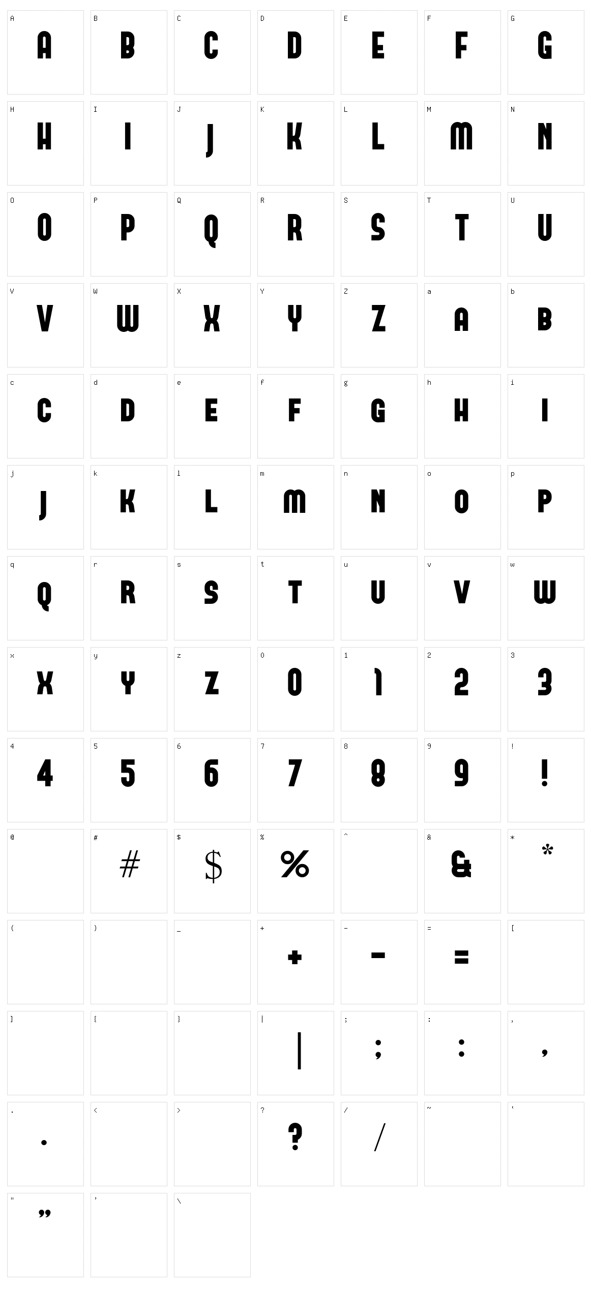 Forque Character Set