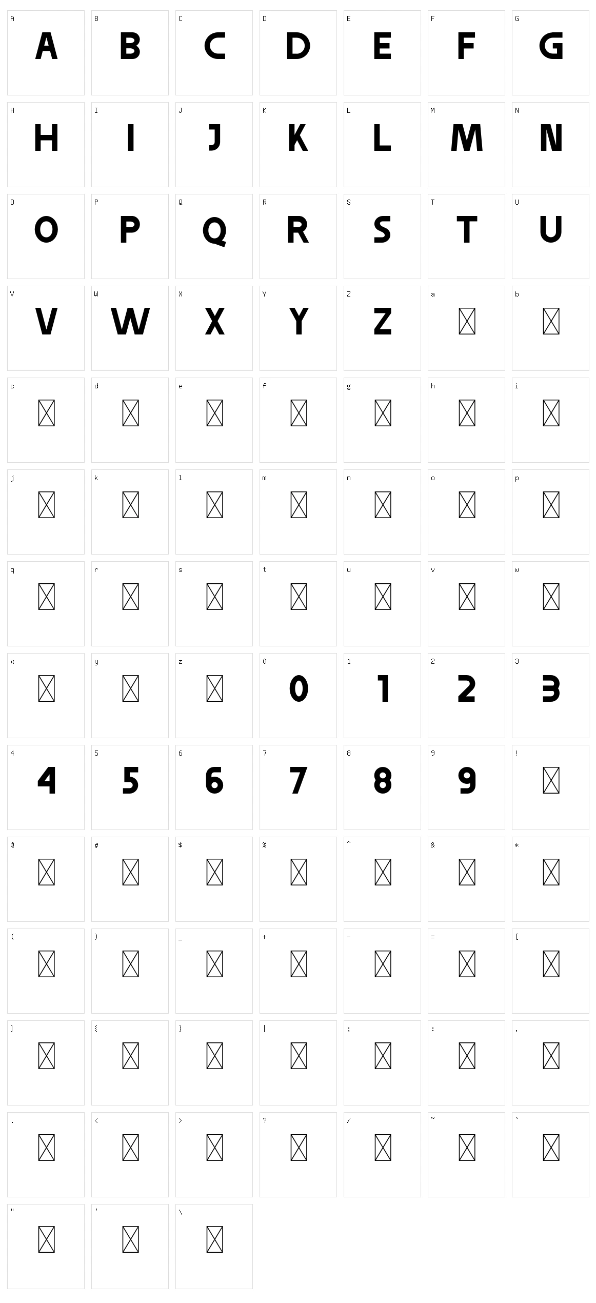 Galgator Character Set