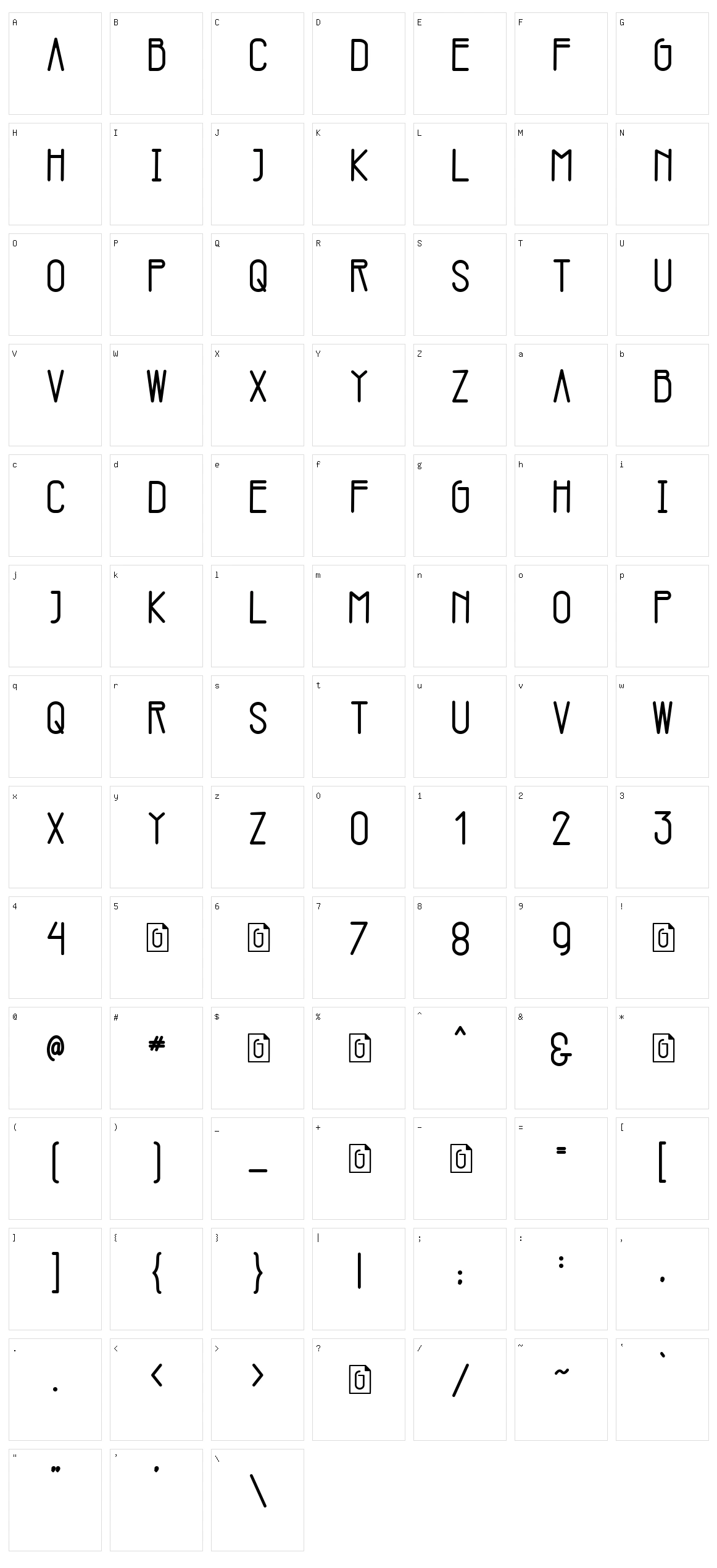 Garvey Character Set