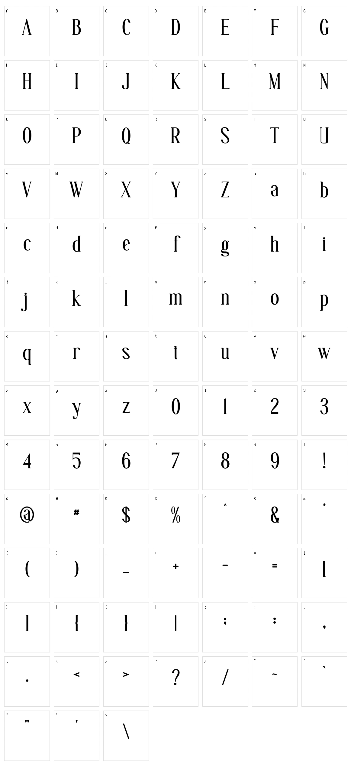 Gellaghan Character Set
