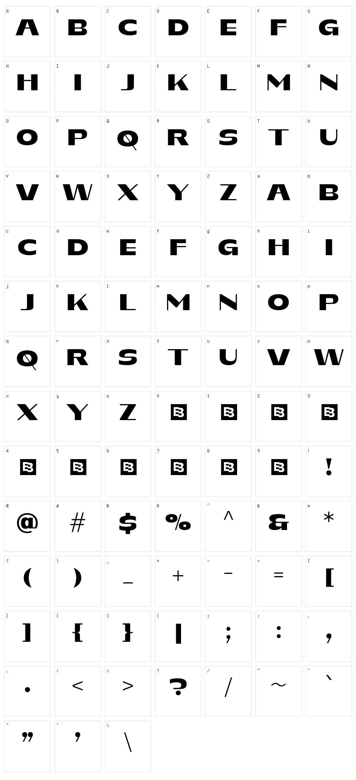 Geordina Character Set