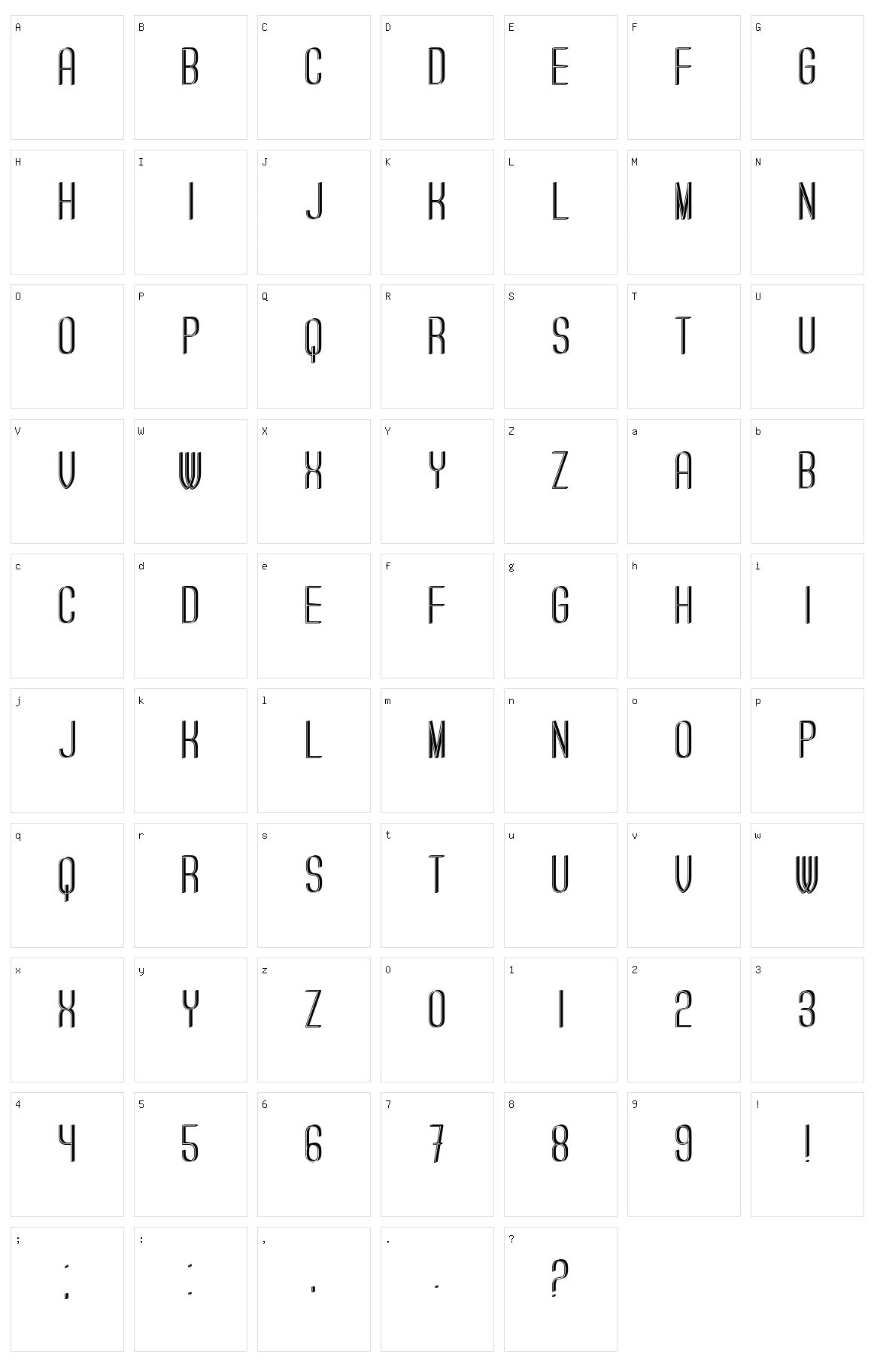 Gerriraino Character Set