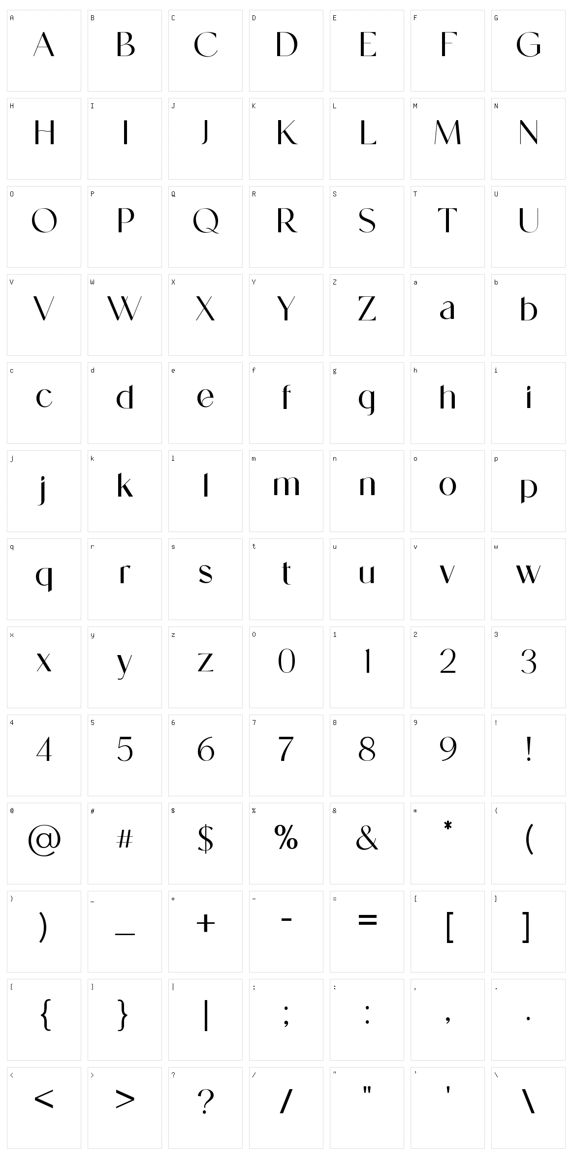 Gilmoray Character Set