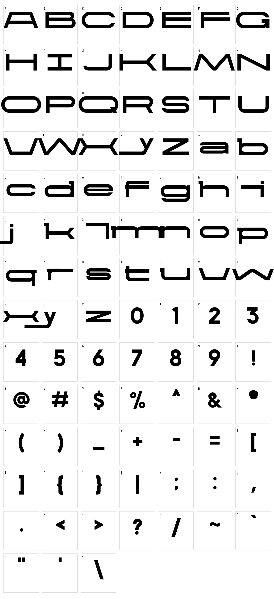 Gravity Points Character Set