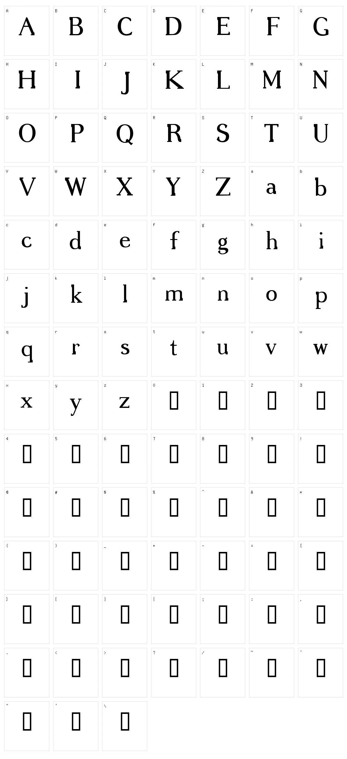 Gregoire Character Set