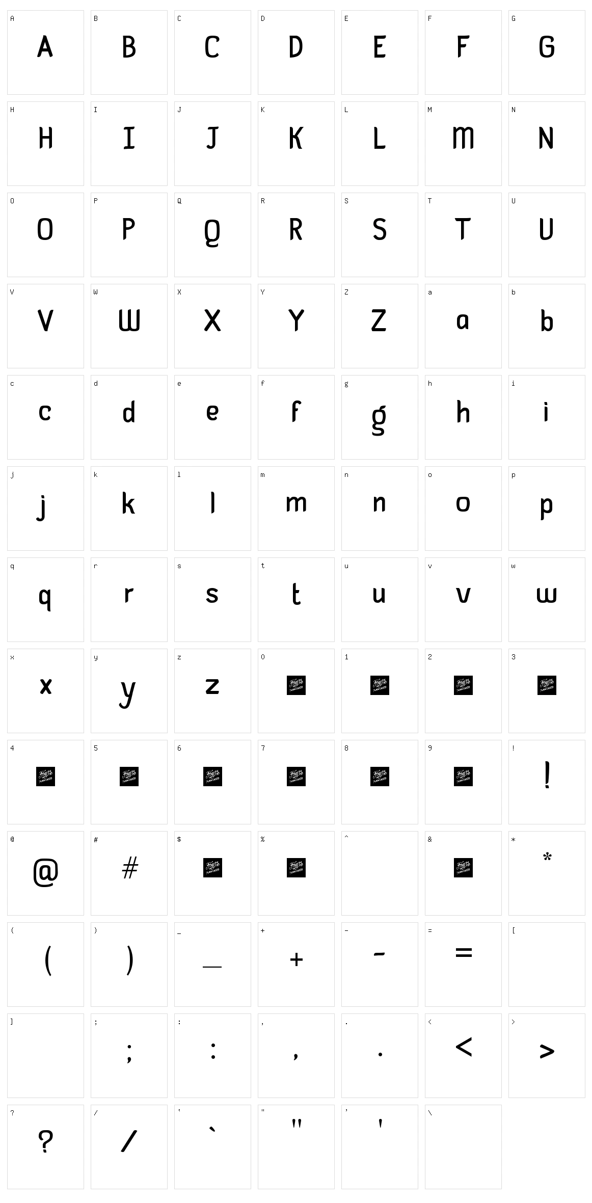 Guayaba Sans Character Set