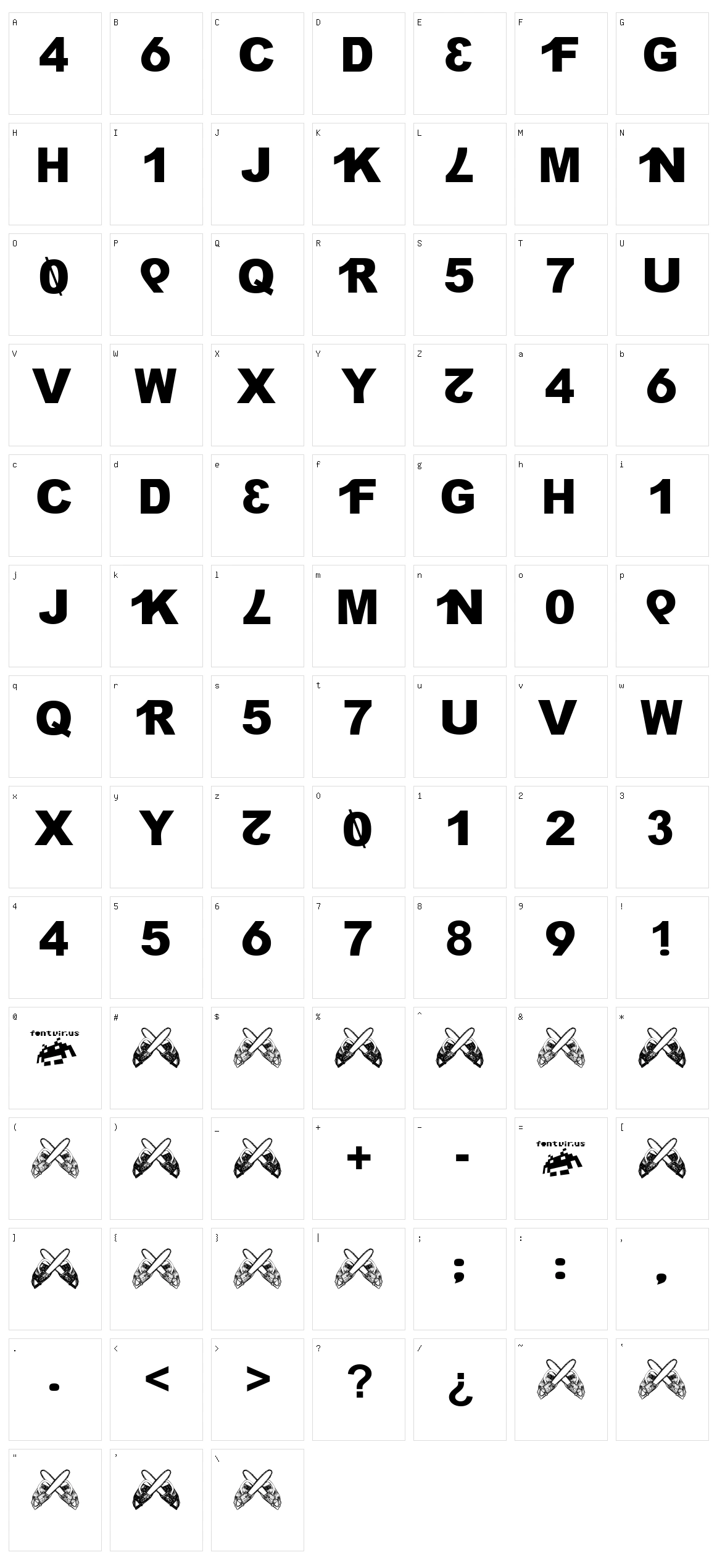 H4XX0R Character Set