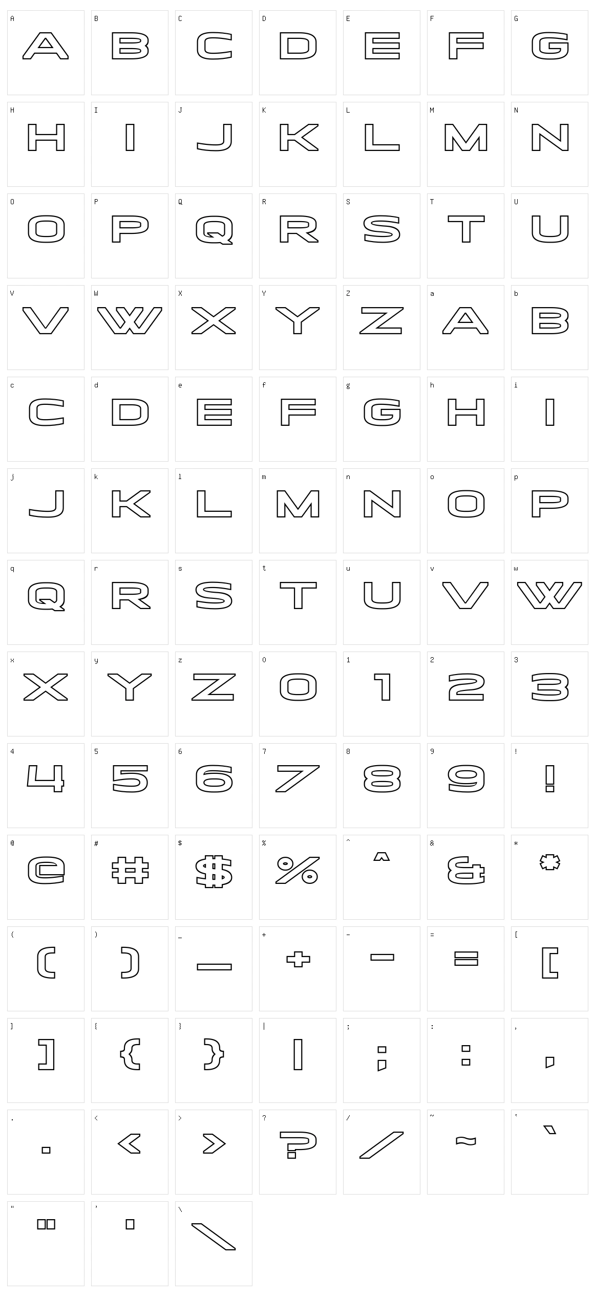 Haverbrooke Character Set