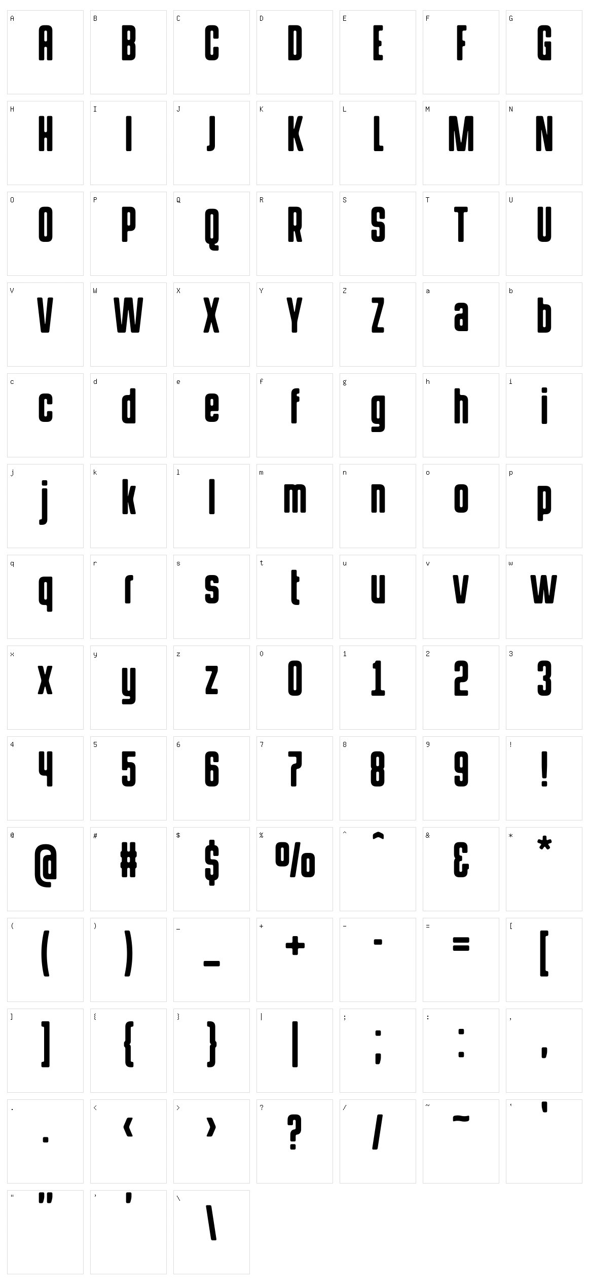 HermanoAlto Character Set