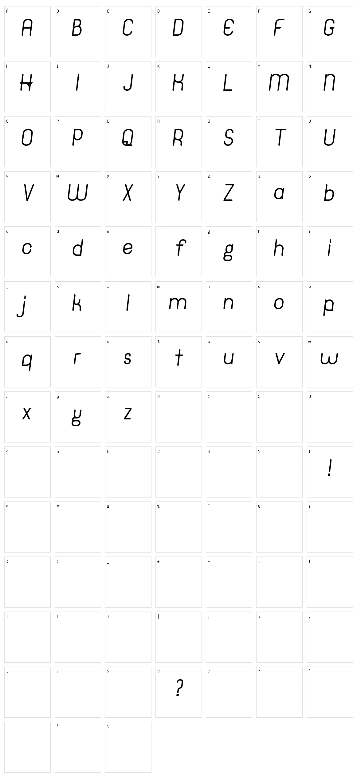 Hinge Character Set