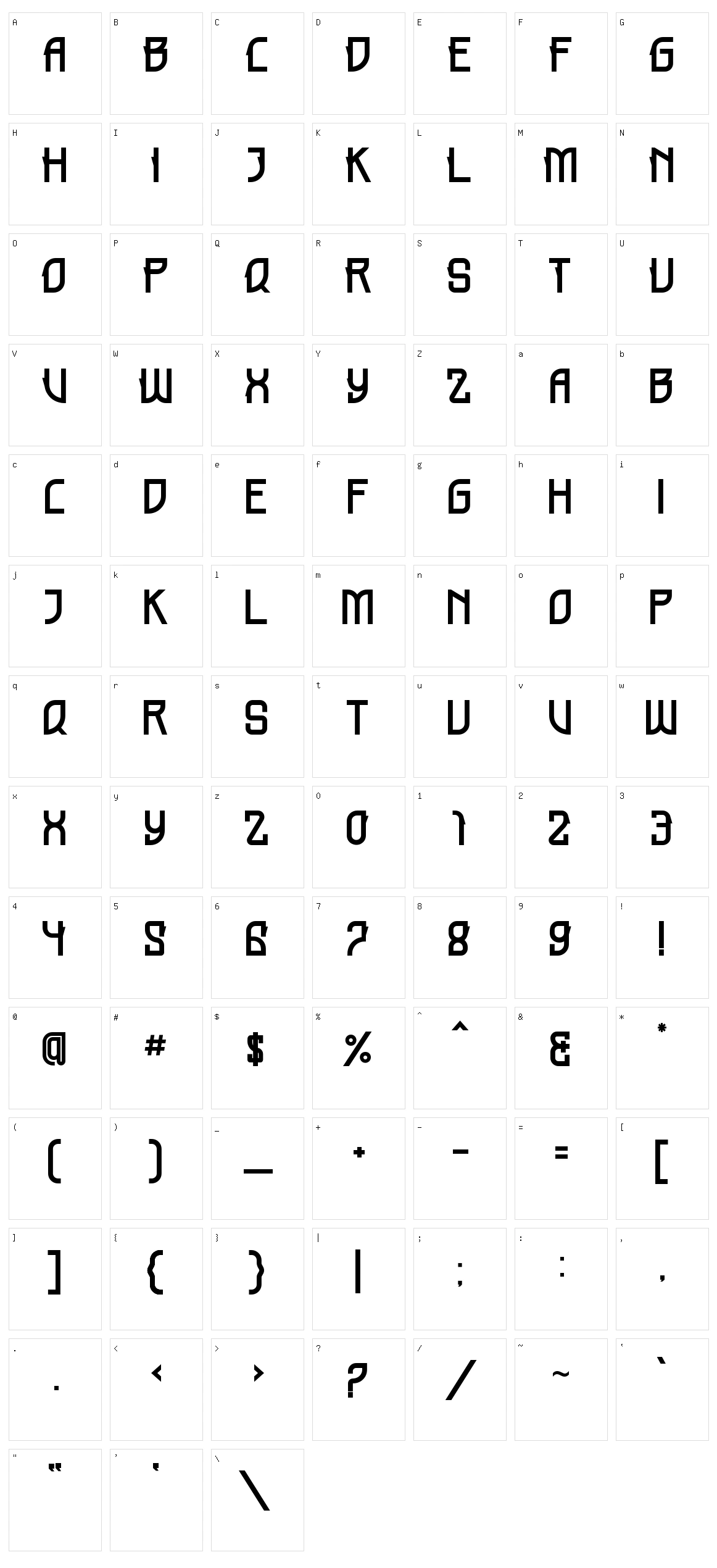 Holmes Character Set